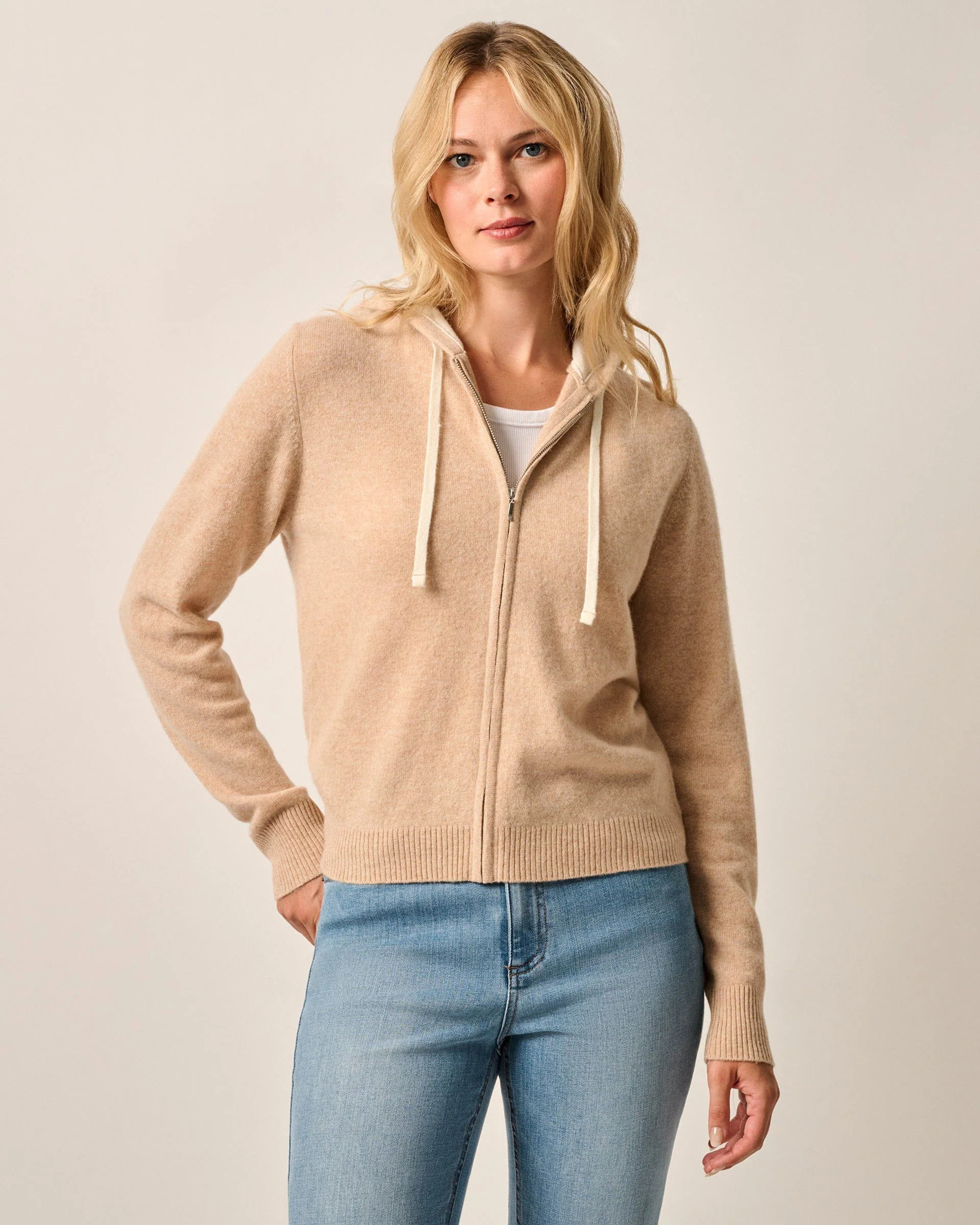 Amanda Cashmere Full Zip Hooded Sweater - Image 2