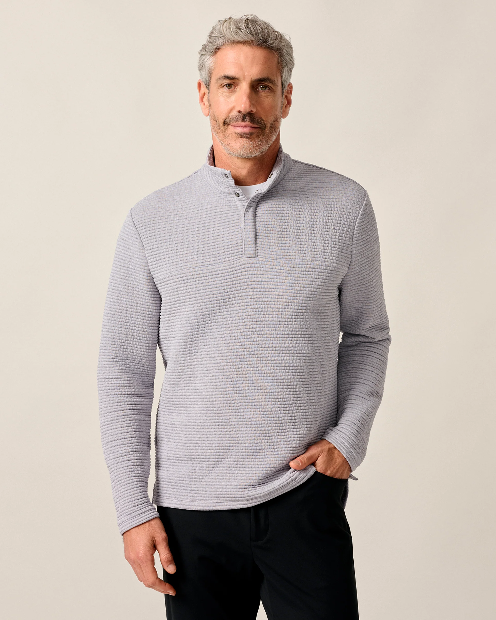 Benjy Heathered Henley Pullover