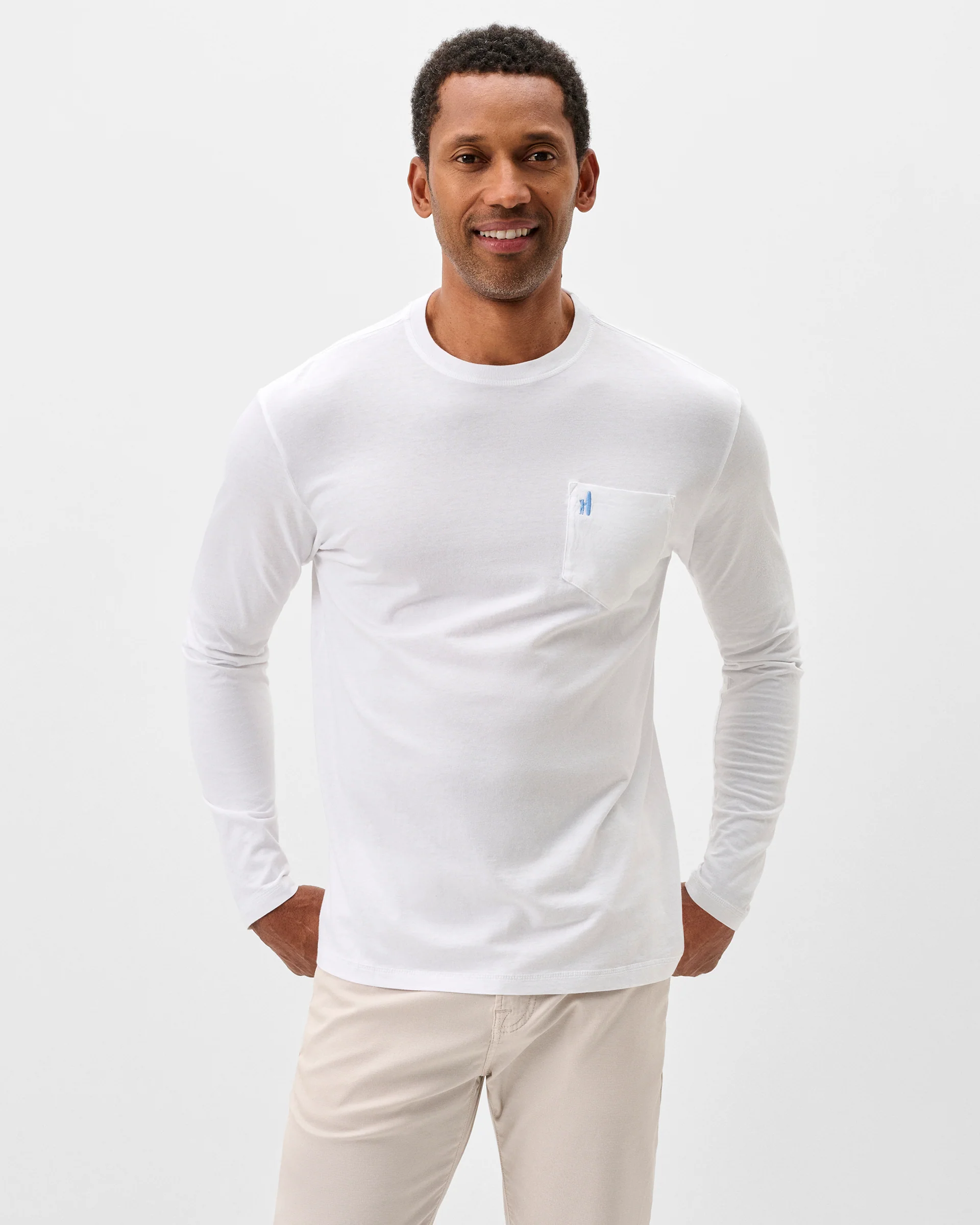 Brennan Long Sleeve Cotton Blend T-Shirt