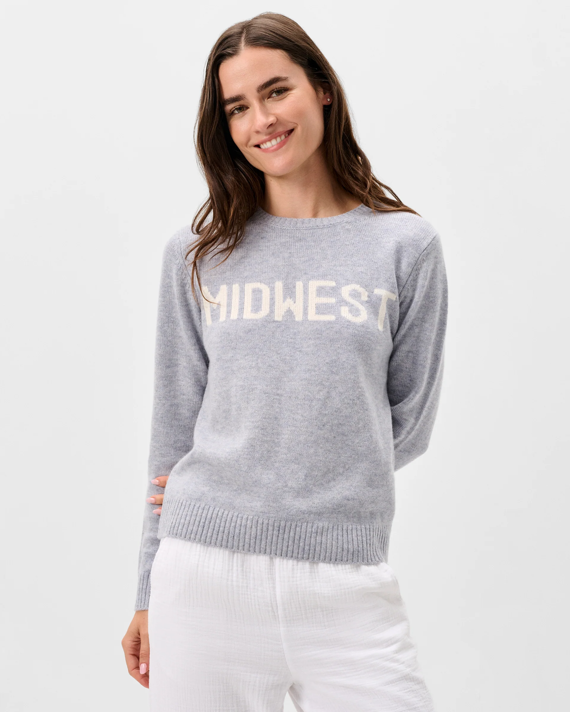 Coastal Cashmere Blend Crewneck Sweater