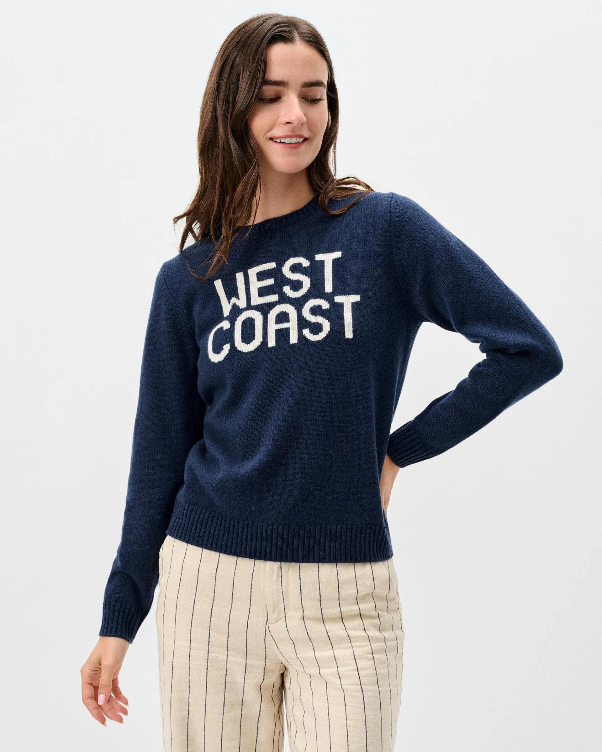 Coastal Cashmere Blend Crewneck Sweater