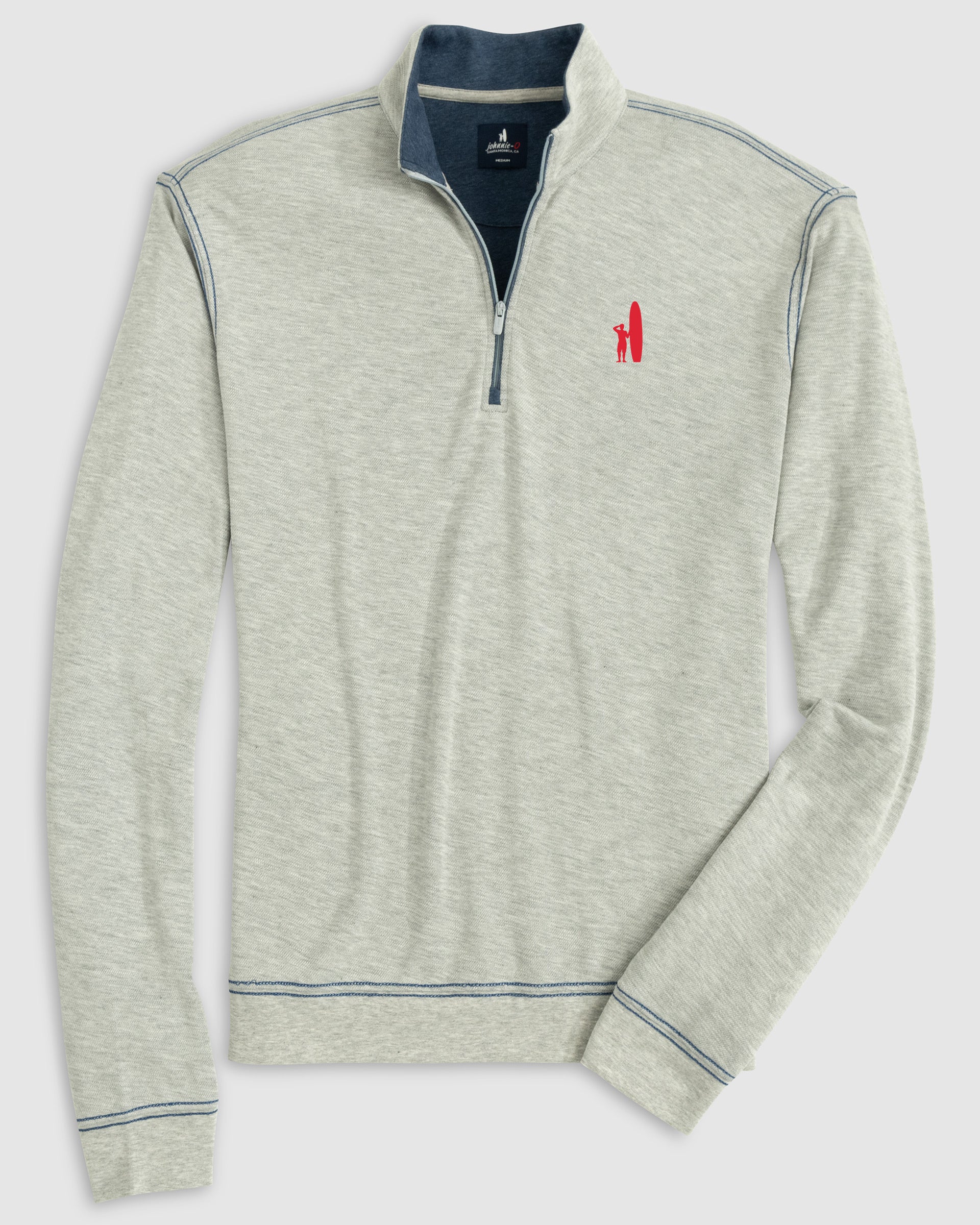 Custom Surfer Logo Hanks Lightweight Textured 1/4 Zip Pullover - Image 5