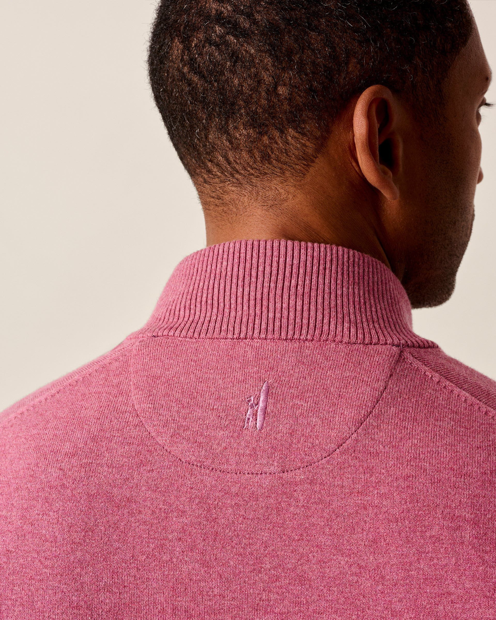 Desmond Plaited Cotton Blend 1/4 Zip Sweater - Image 3