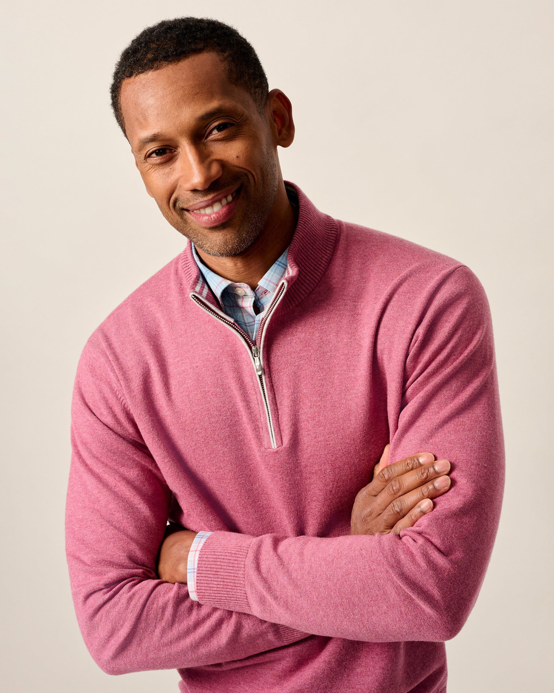 Desmond Plaited Cotton Blend 1/4 Zip Sweater - Image 4
