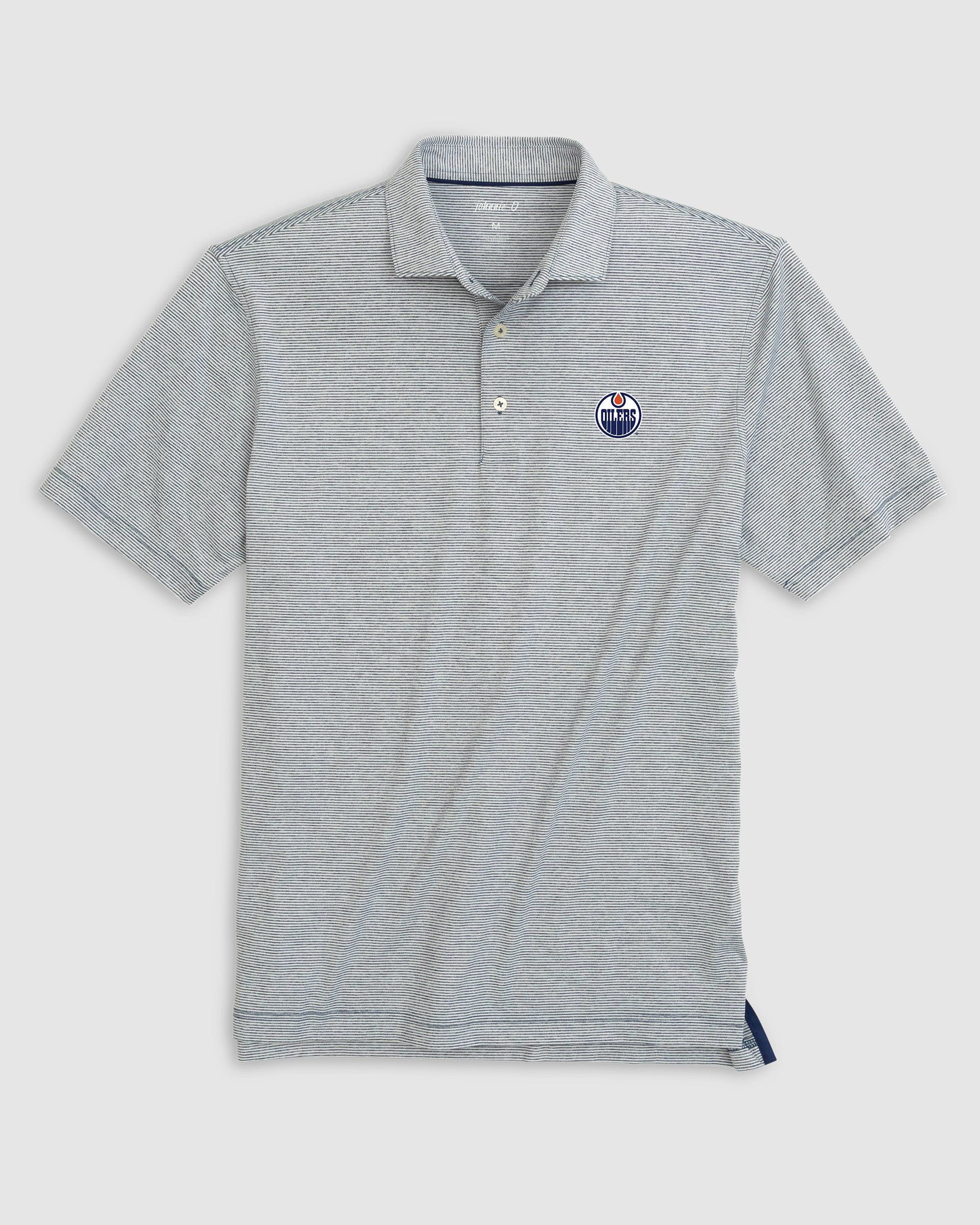 Edmonton Oilers Lyndonn Striped Jersey Performance Polo