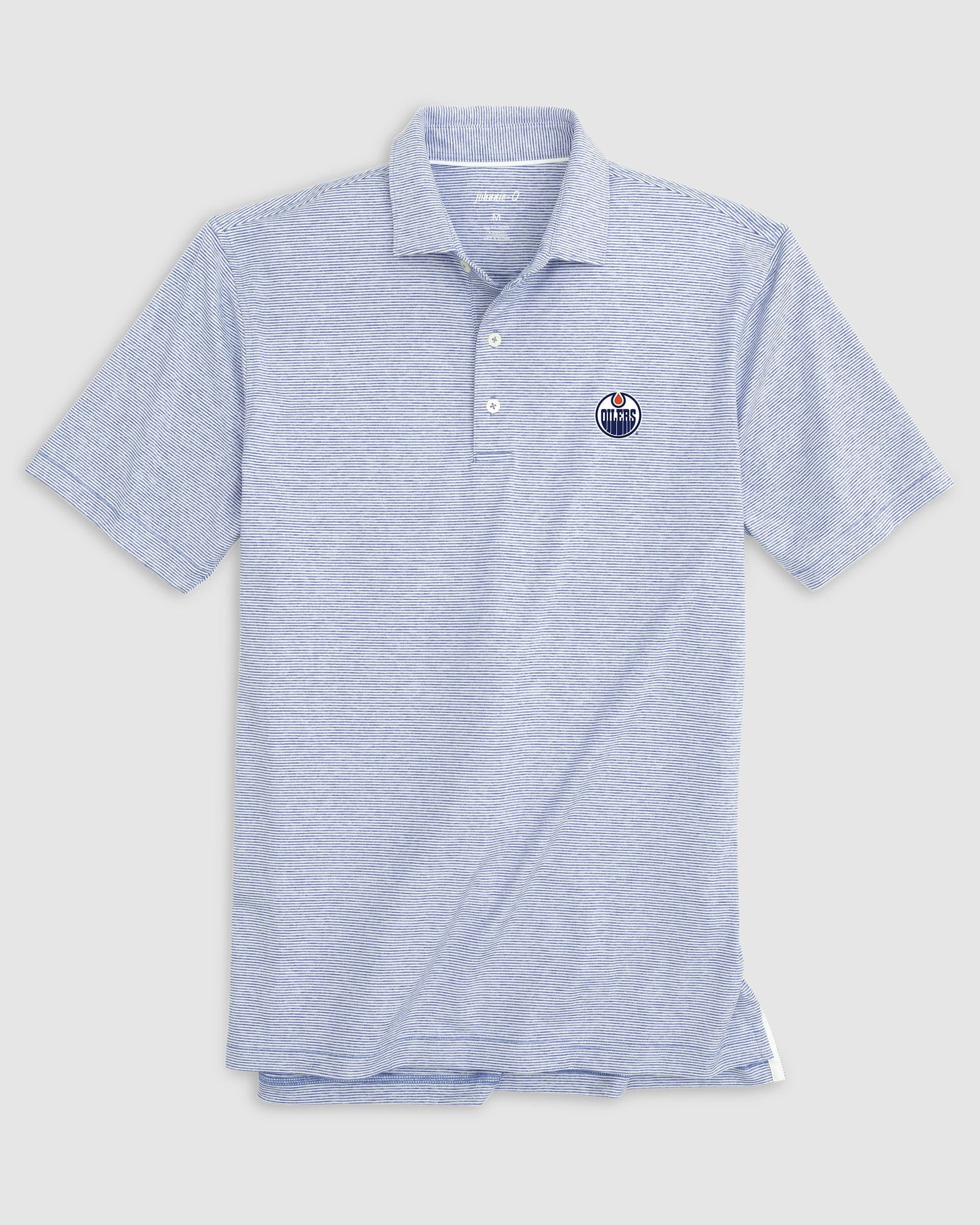 Edmonton Oilers Lyndonn Striped Jersey Performance Polo - Image 3