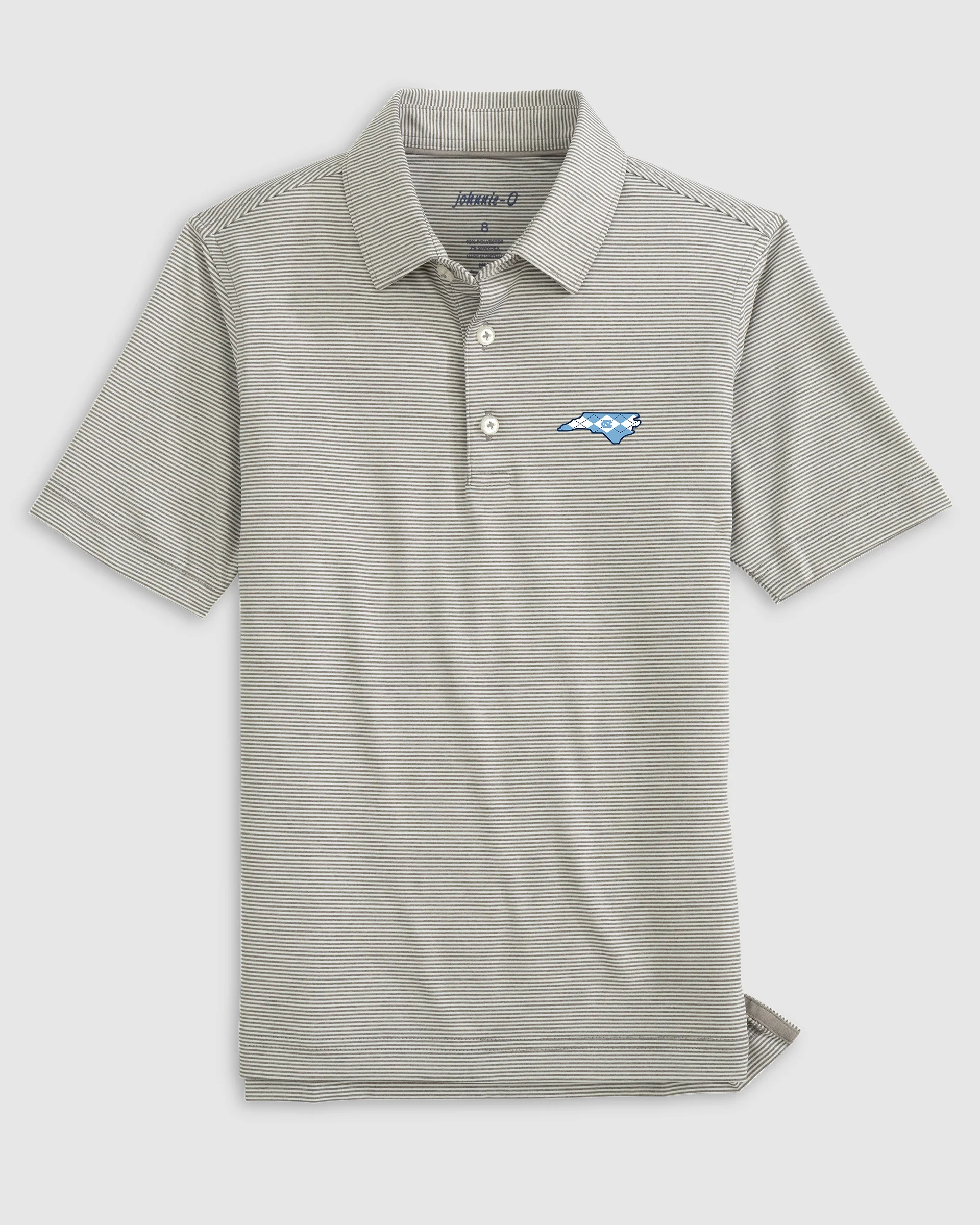 University of North Carolina Lyndonn Jr. Striped Jersey Performance Polo - Argyle Logo - Image 3