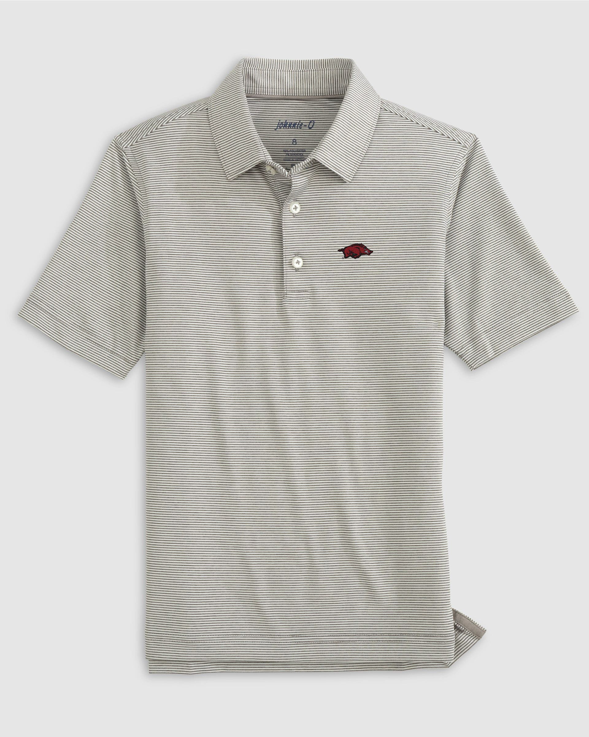 University of Arkansas Lyndonn Jr. Striped Jersey Performance Polo - Image 6