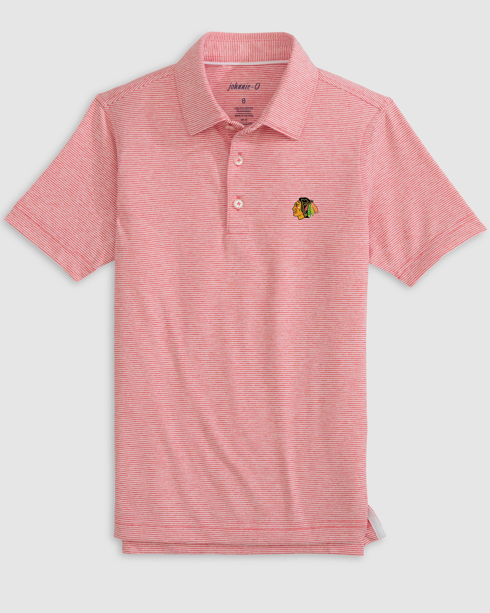 Chicago Blackhawks Lyndonn Jr. Striped Jersey Performance Polo - Image 2
