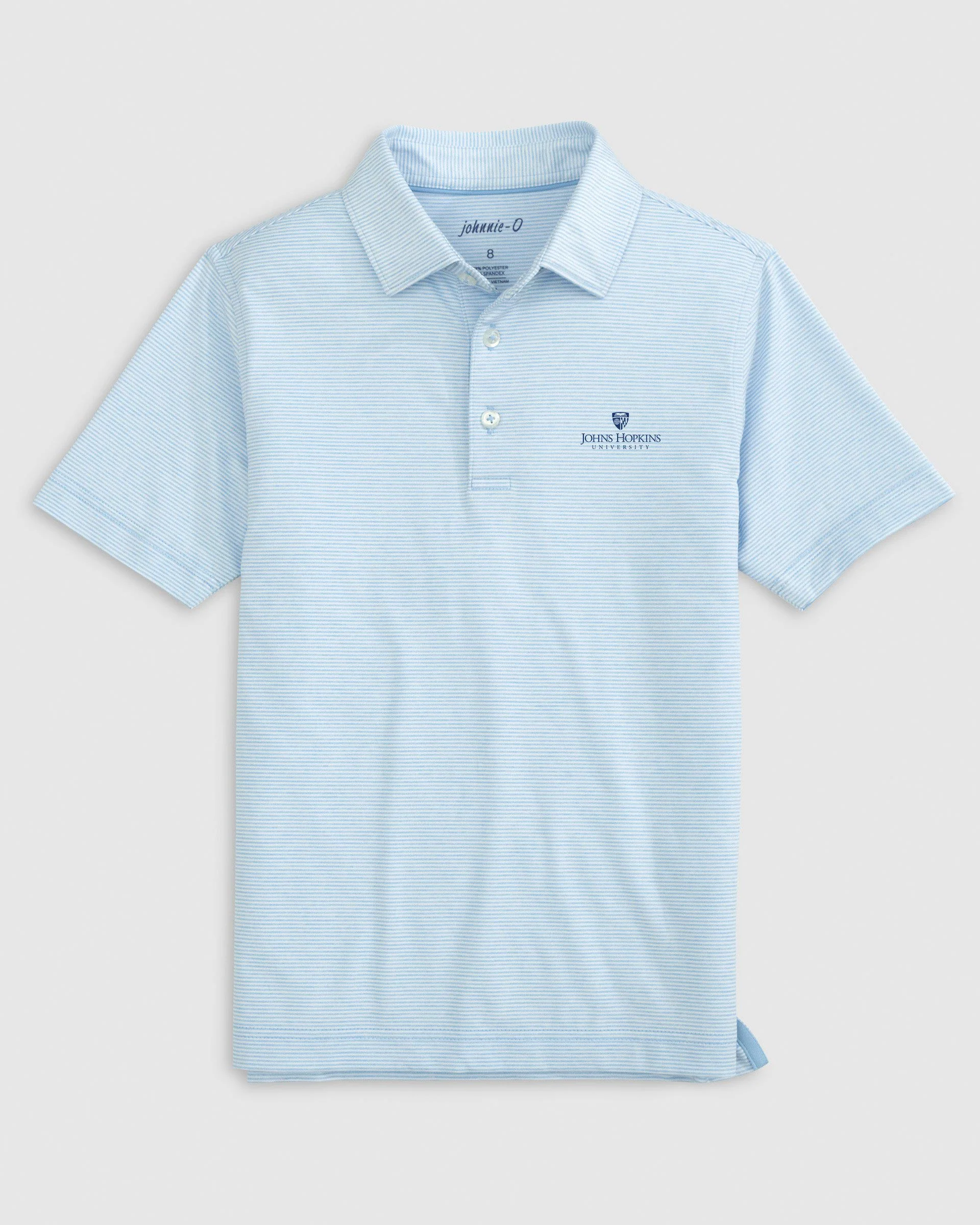 Johns Hopkins Lyndonn Jr. Striped Jersey Performance Polo - Image 3