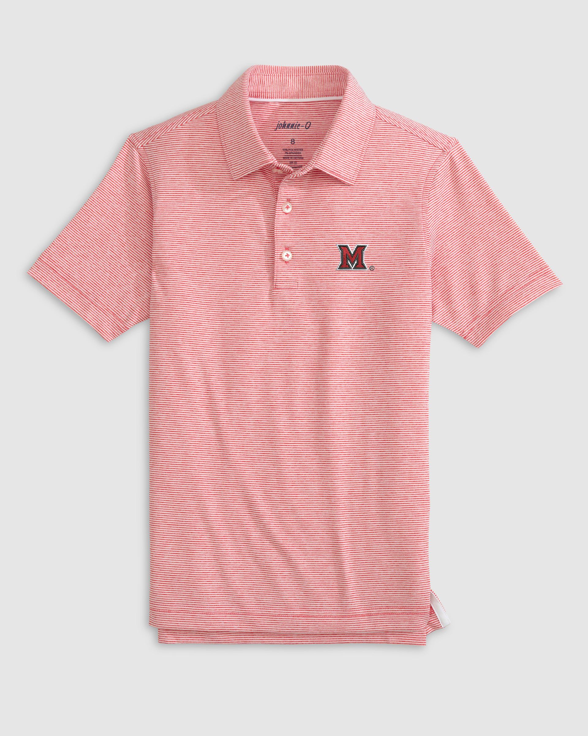 Miami of Ohio Lyndonn Jr. Striped Jersey Performance Polo - Image 6