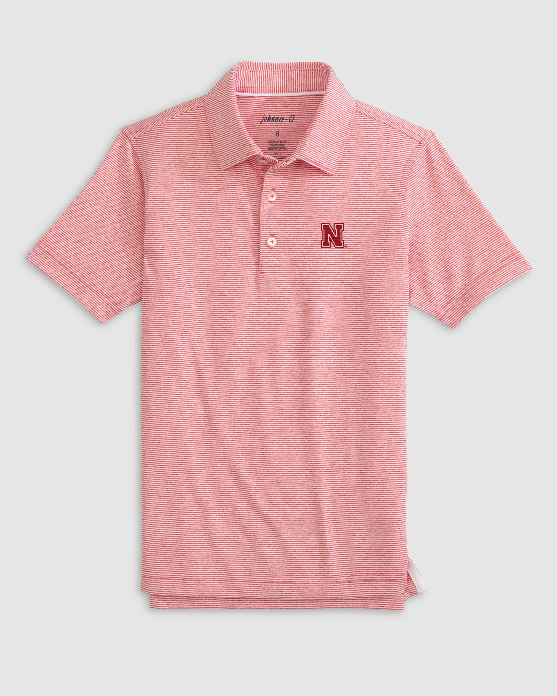 Nebraska Lyndonn Jr. Striped Jersey Performance Polo - Image 6