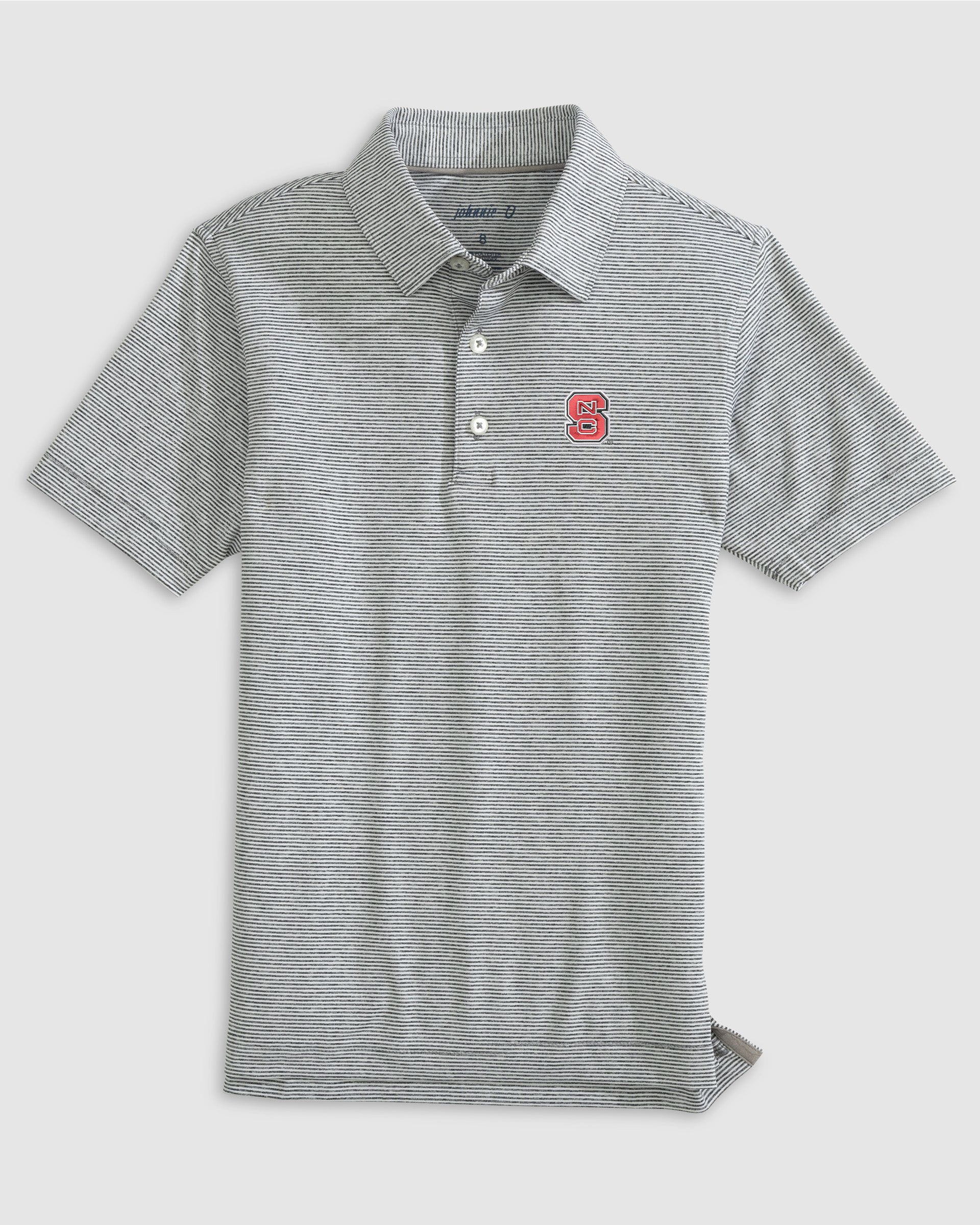 NC State University Lyndonn Jr. Striped Jersey Performance Polo - Image 2