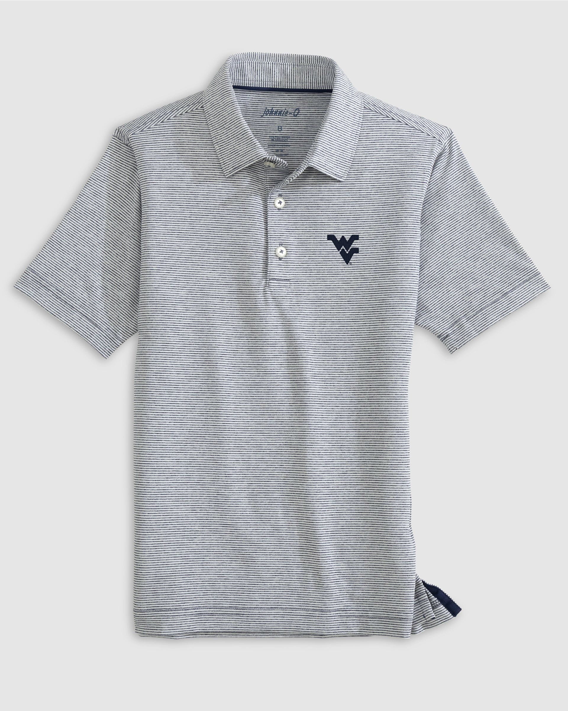 West Virginia Lyndonn Jr. Striped Jersey Performance Polo