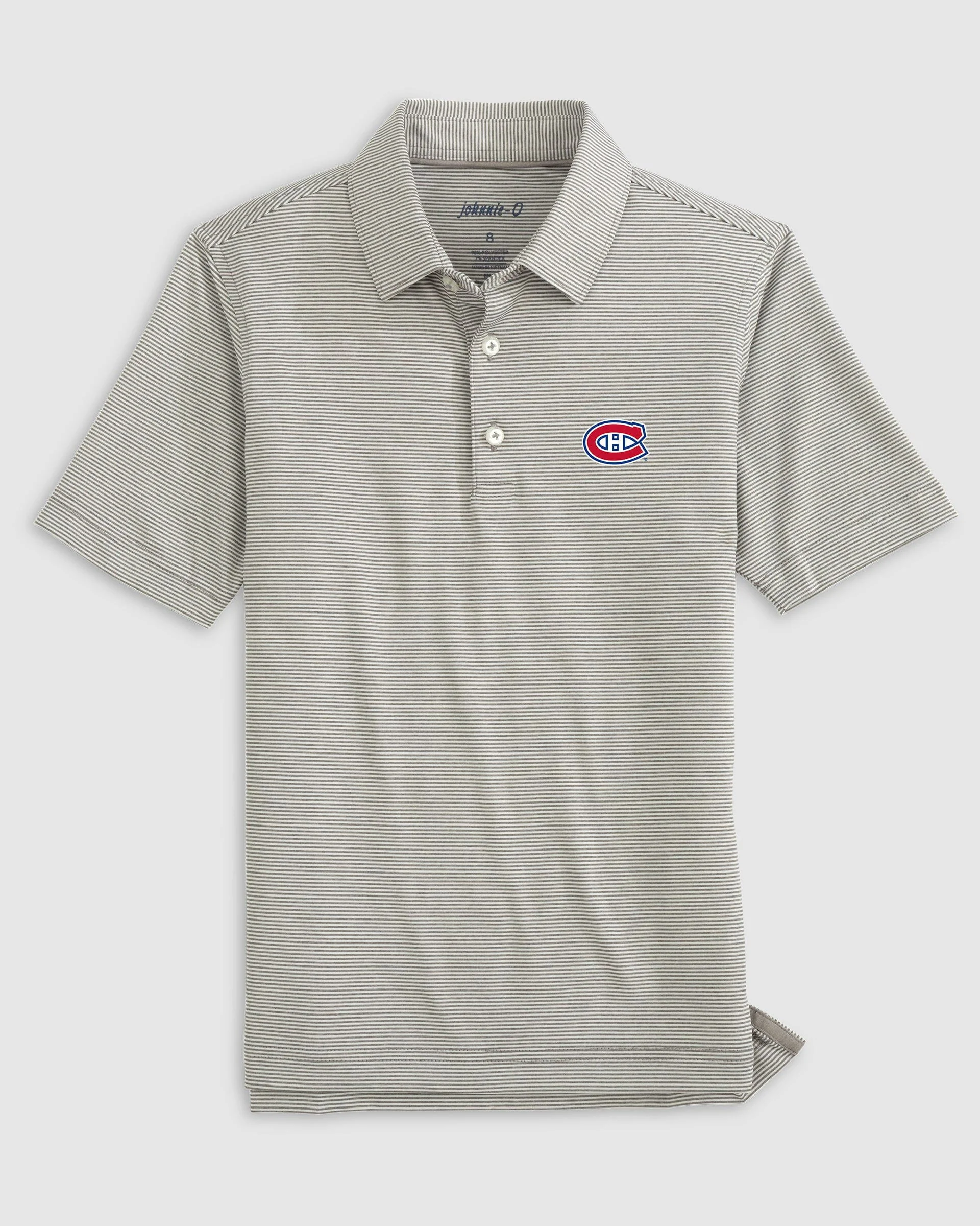Montreal Canadiens Lyndonn Jr. Striped Jersey Performance Polo - Image 2