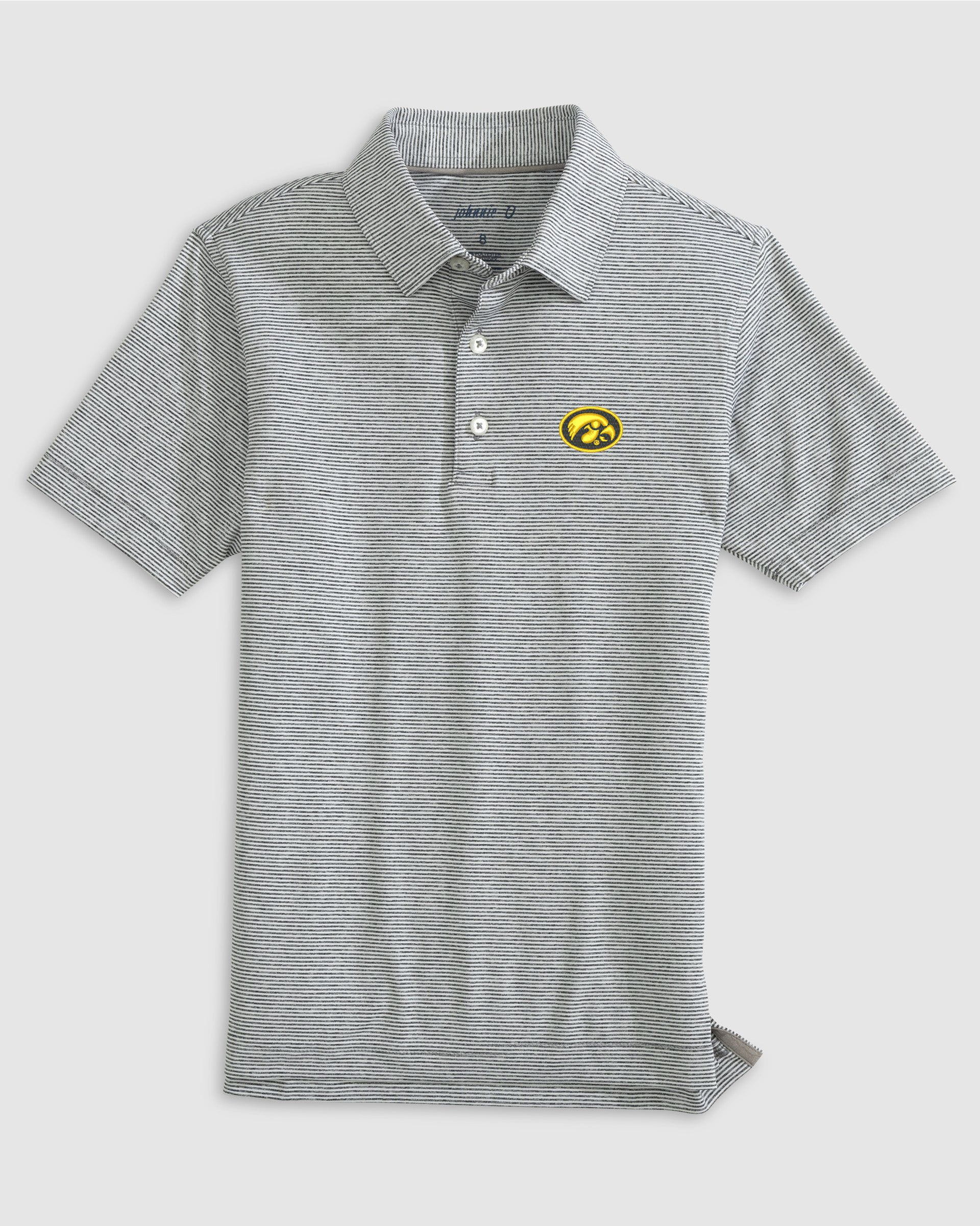Iowa Lyndonn Jr. Striped Jersey Performance Polo - Oval Logo - Image 2