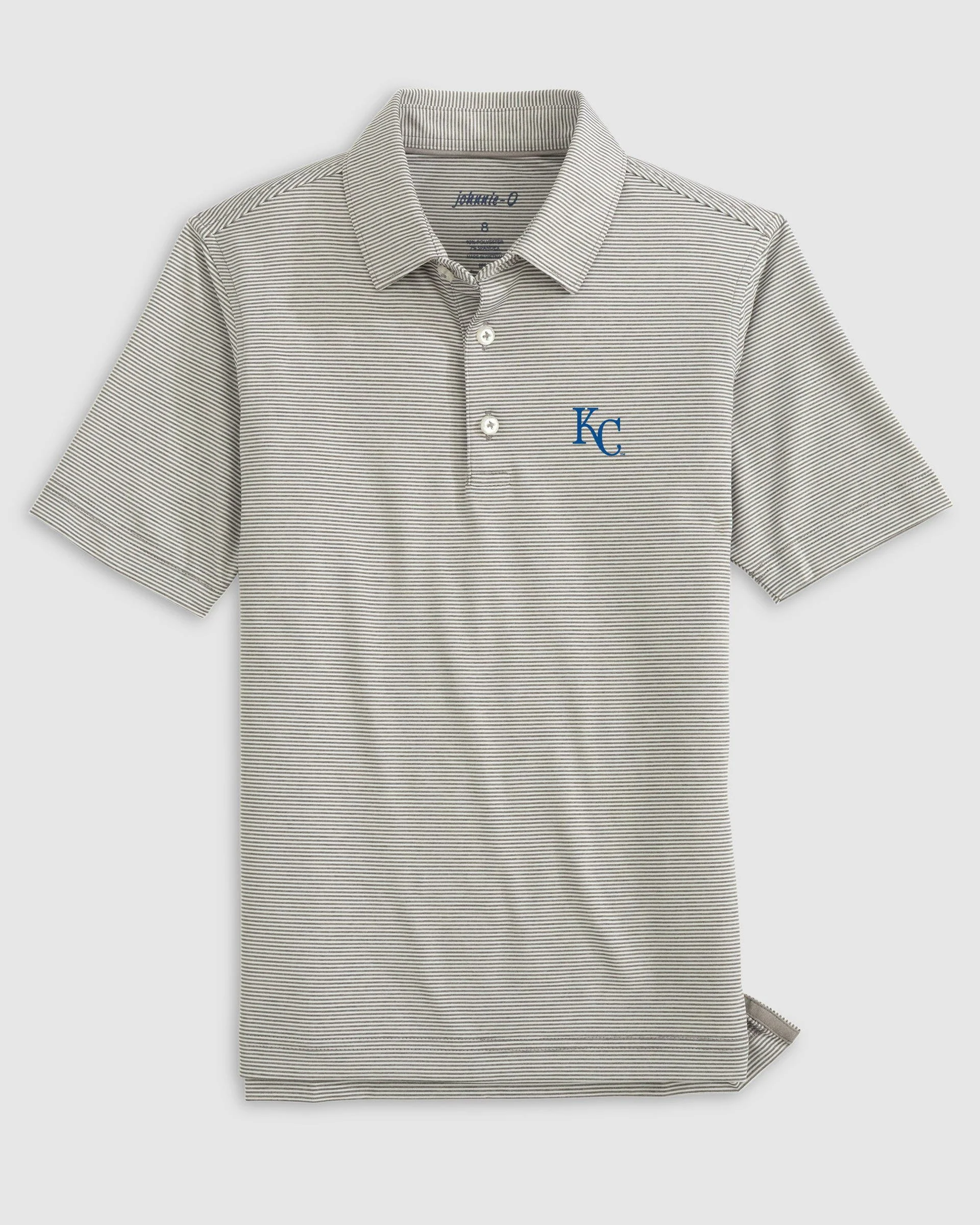Kansas City Royals Lyndonn Jr. Striped Jersey Performance Polo - Image 2