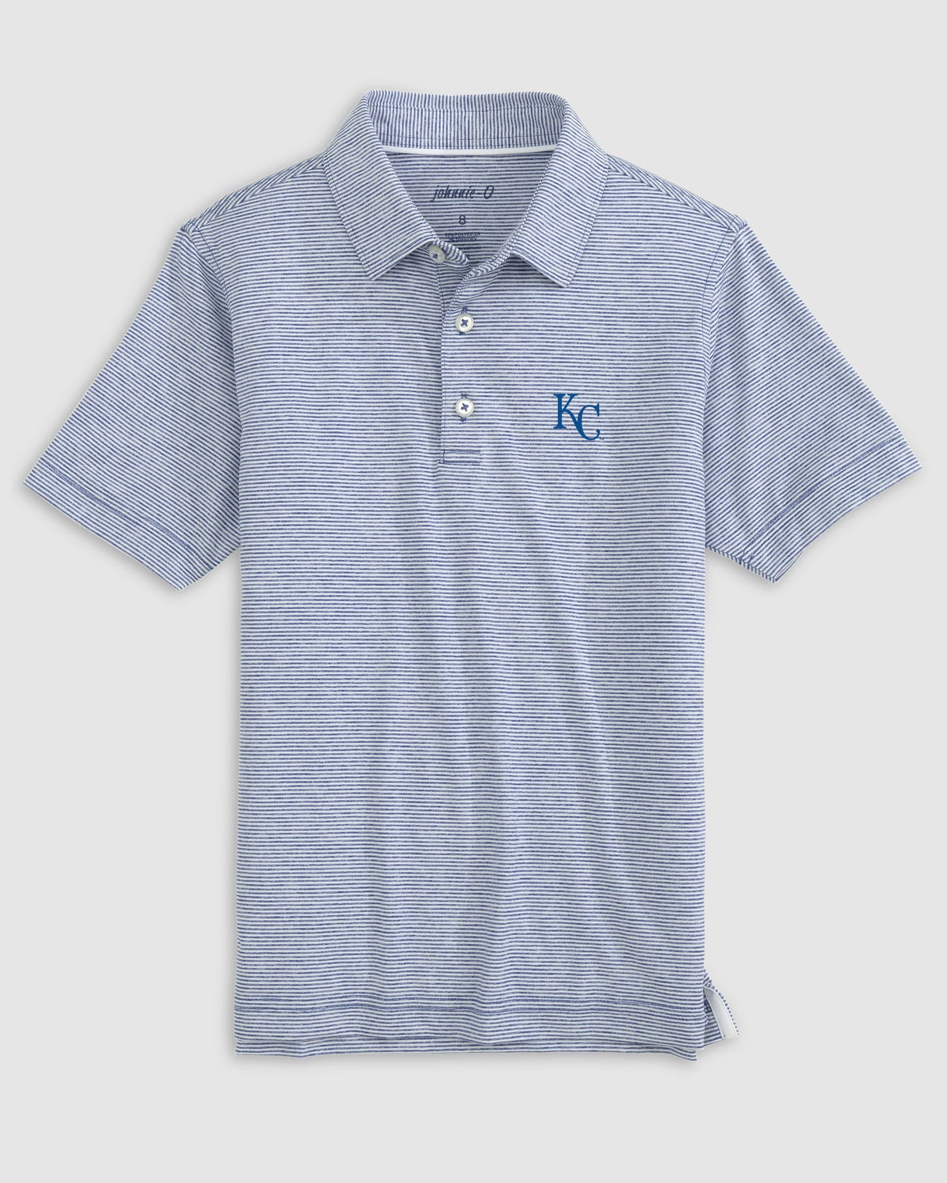 Kansas City Royals Lyndonn Jr. Striped Jersey Performance Polo - Image 3