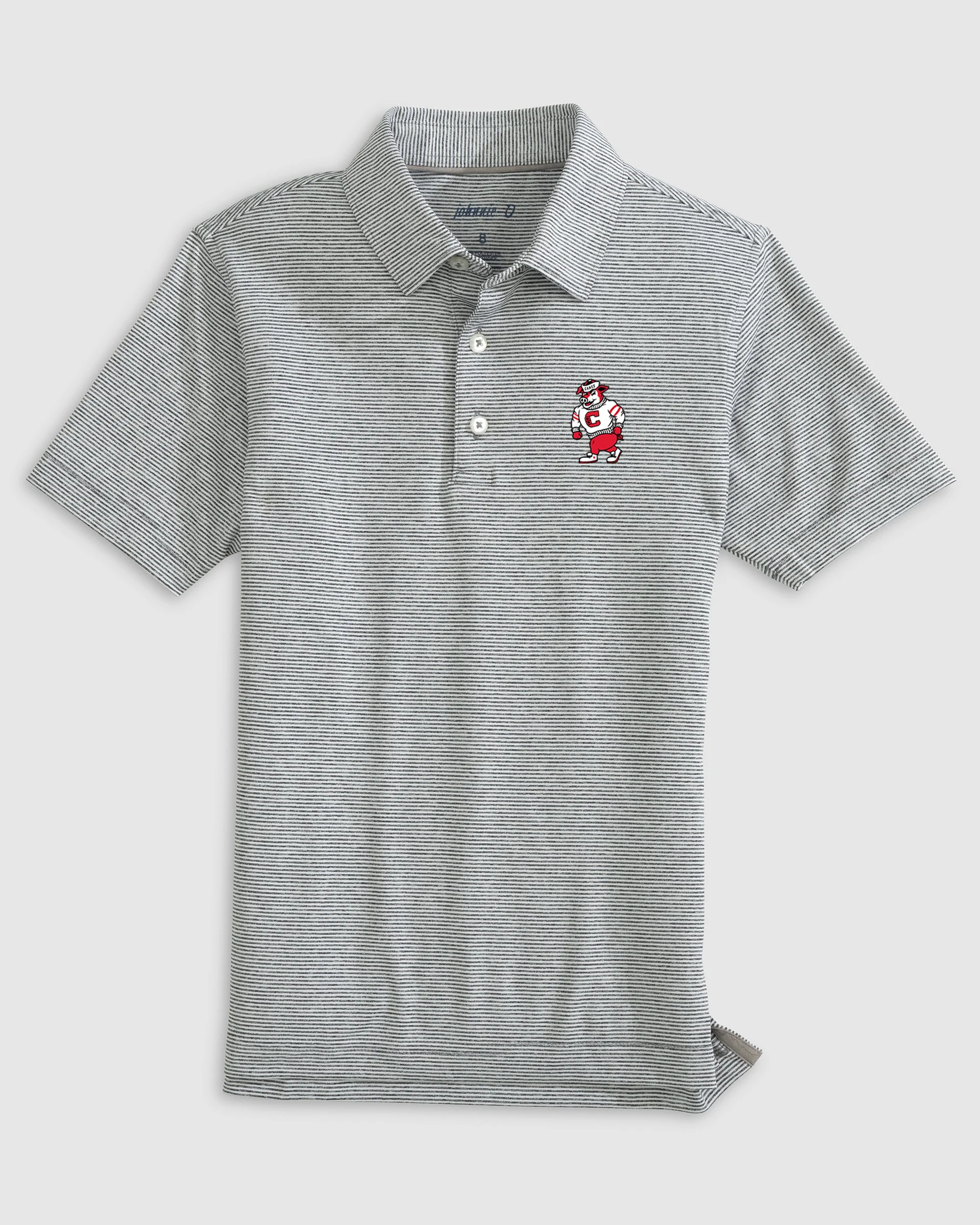 Carolina Hurricanes Lyndonn Jr. Striped Jersey Performance Polo - Struttin' Stormy Logo