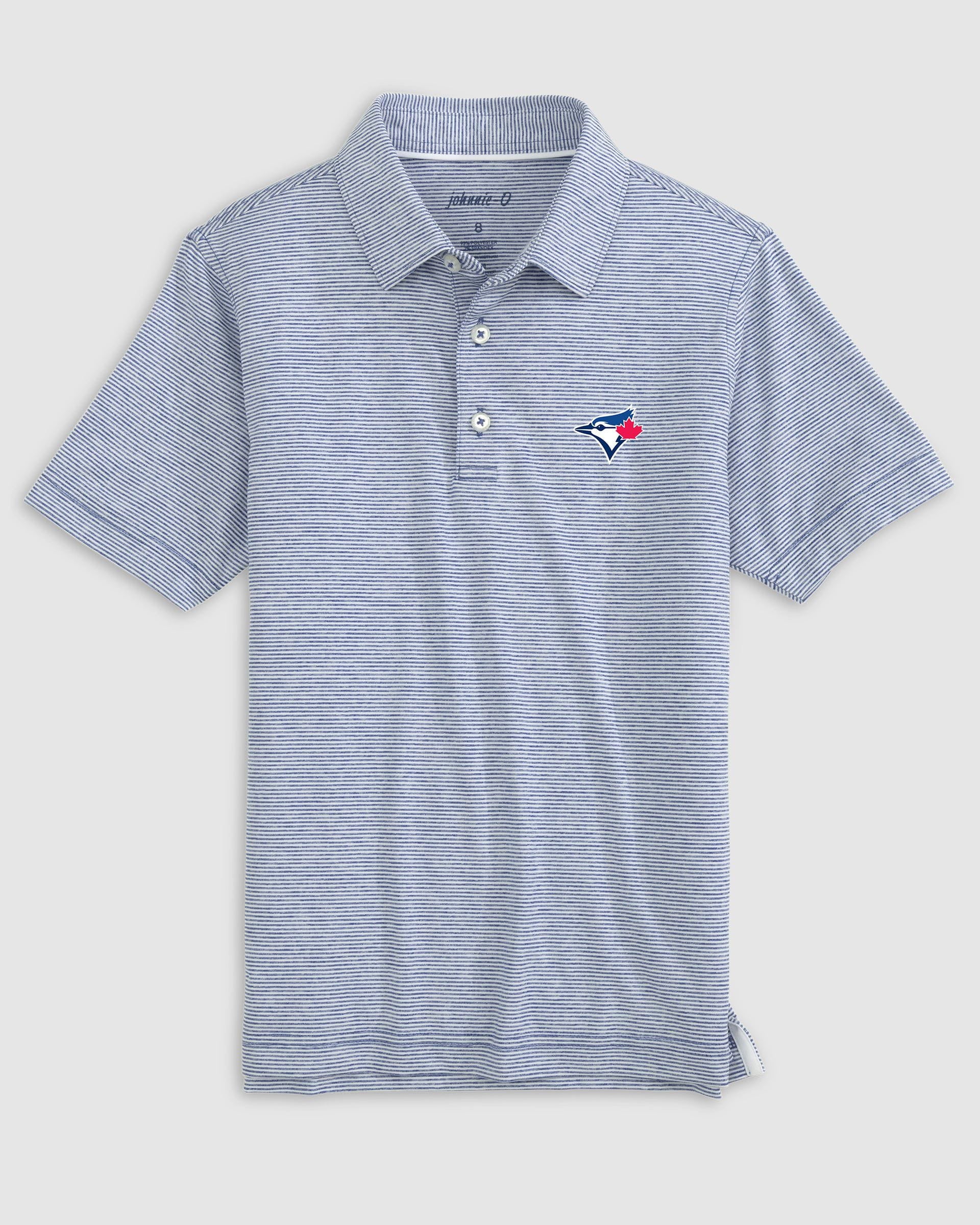 Toronto Blue Jays Lyndonn Jr. Striped Jersey Performance Polo - Image 3