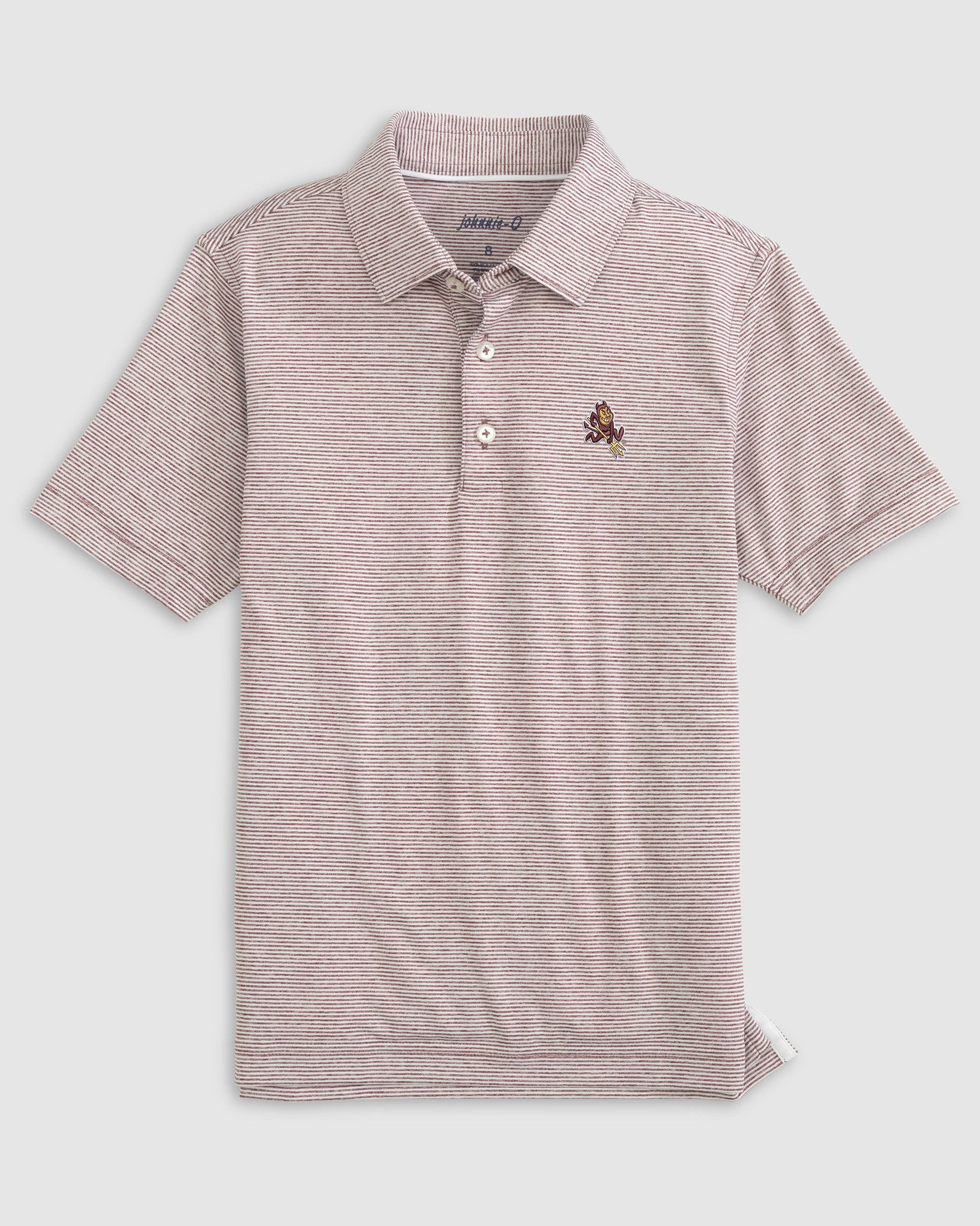 Arizona State University Lyndonn Jr. Striped Jersey Performance Polo - Sparky Logo - Image 6