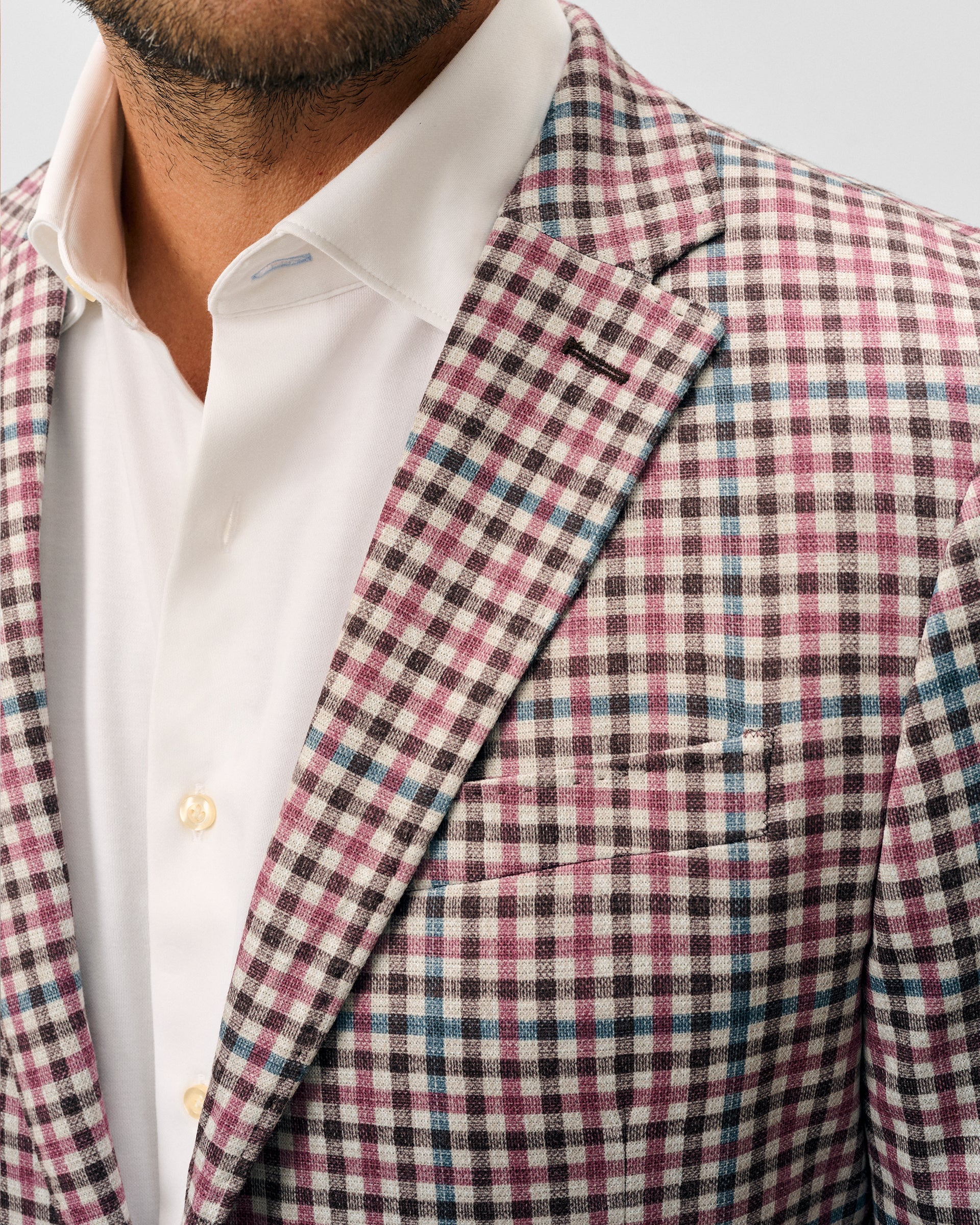 Printed Knit Stretch Sport Coat - Mitchiner Printed Gingham - Image 2