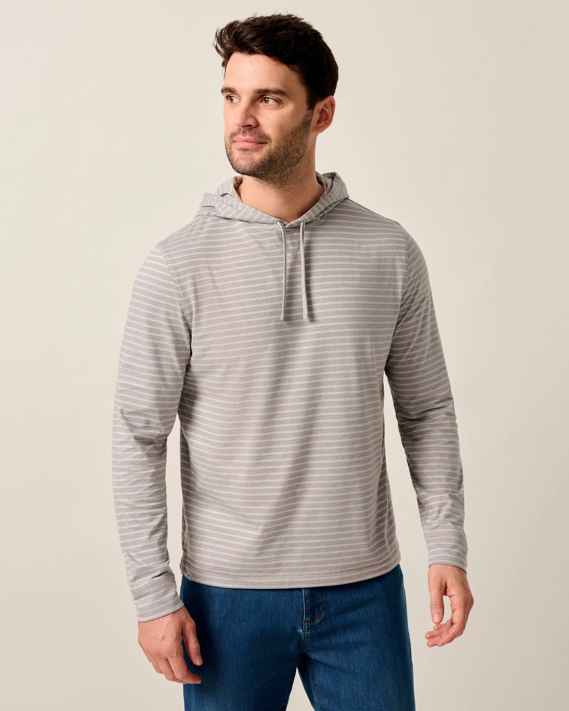 Wycliff Striped Long-Sleeve T-Shirt Hoodie
