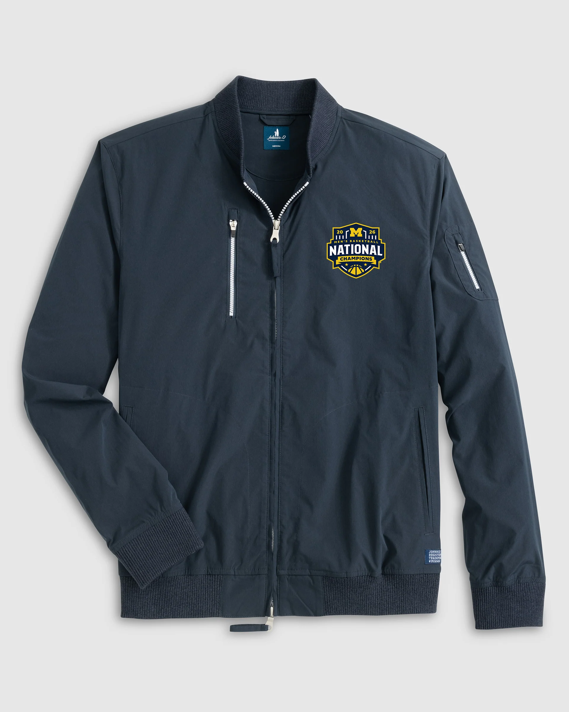 University of Michigan Corsair Bomber Jacket - 2026 Men's College Basketball Champions Logo
