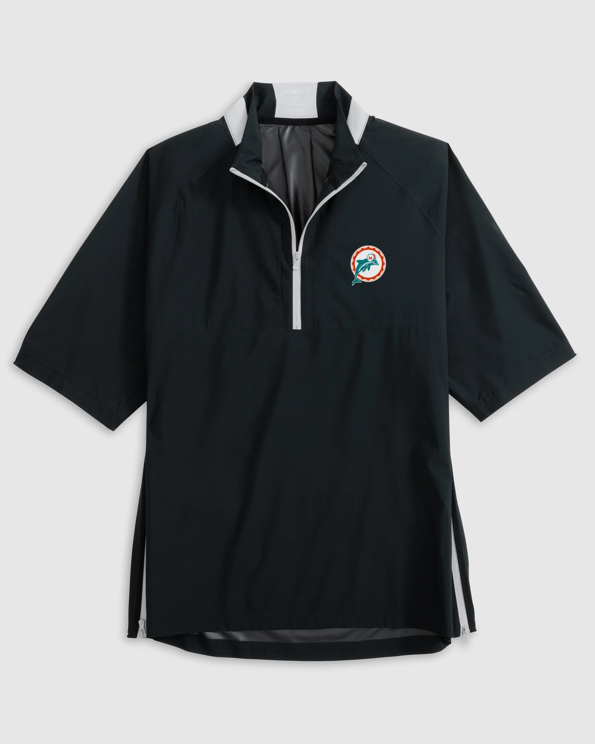 Miami Dolphins Stealth Stowable Short Sleeve Packable Rain Jacket - Classic Logo