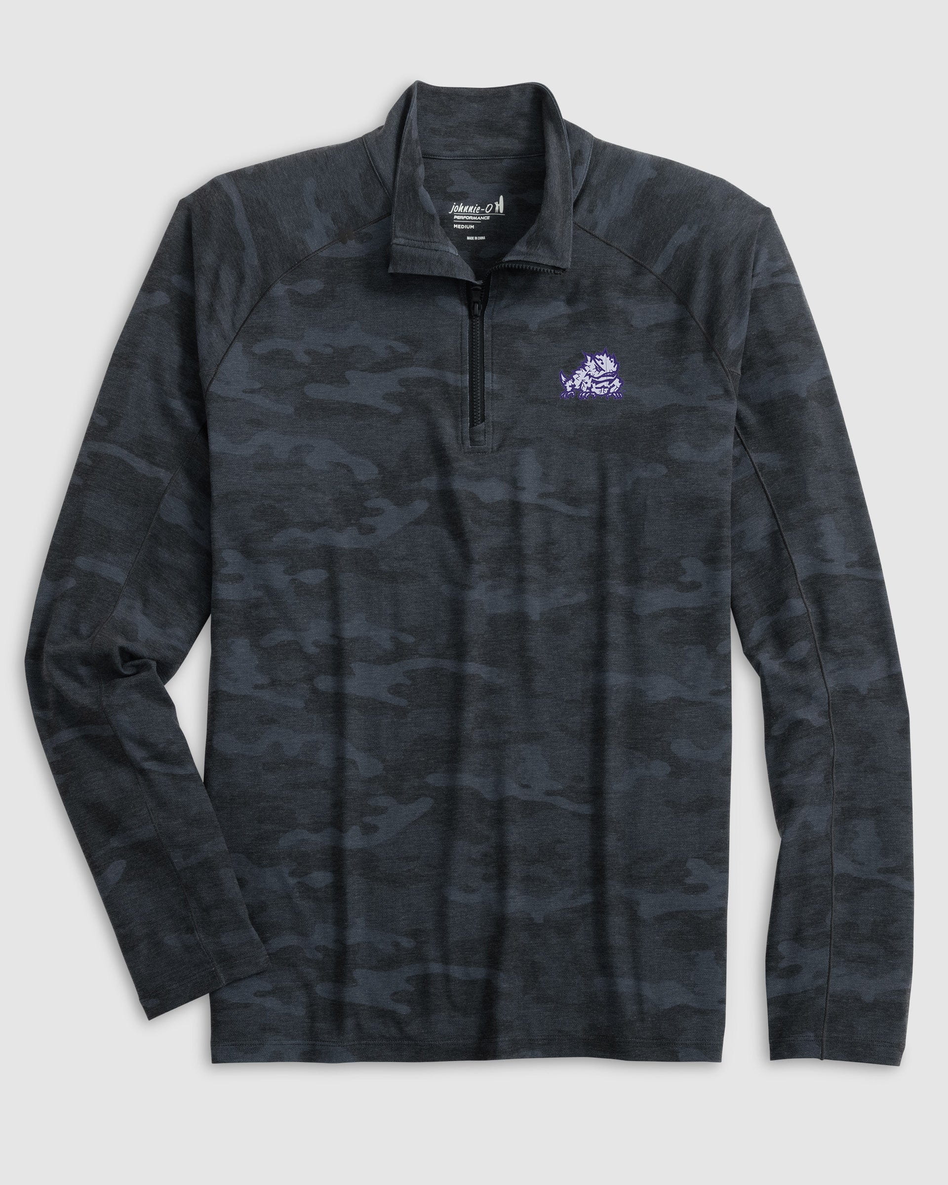 Texas Christian Patton Performance Camo 1/4 Zip - Horned Frog Logo - Image 2