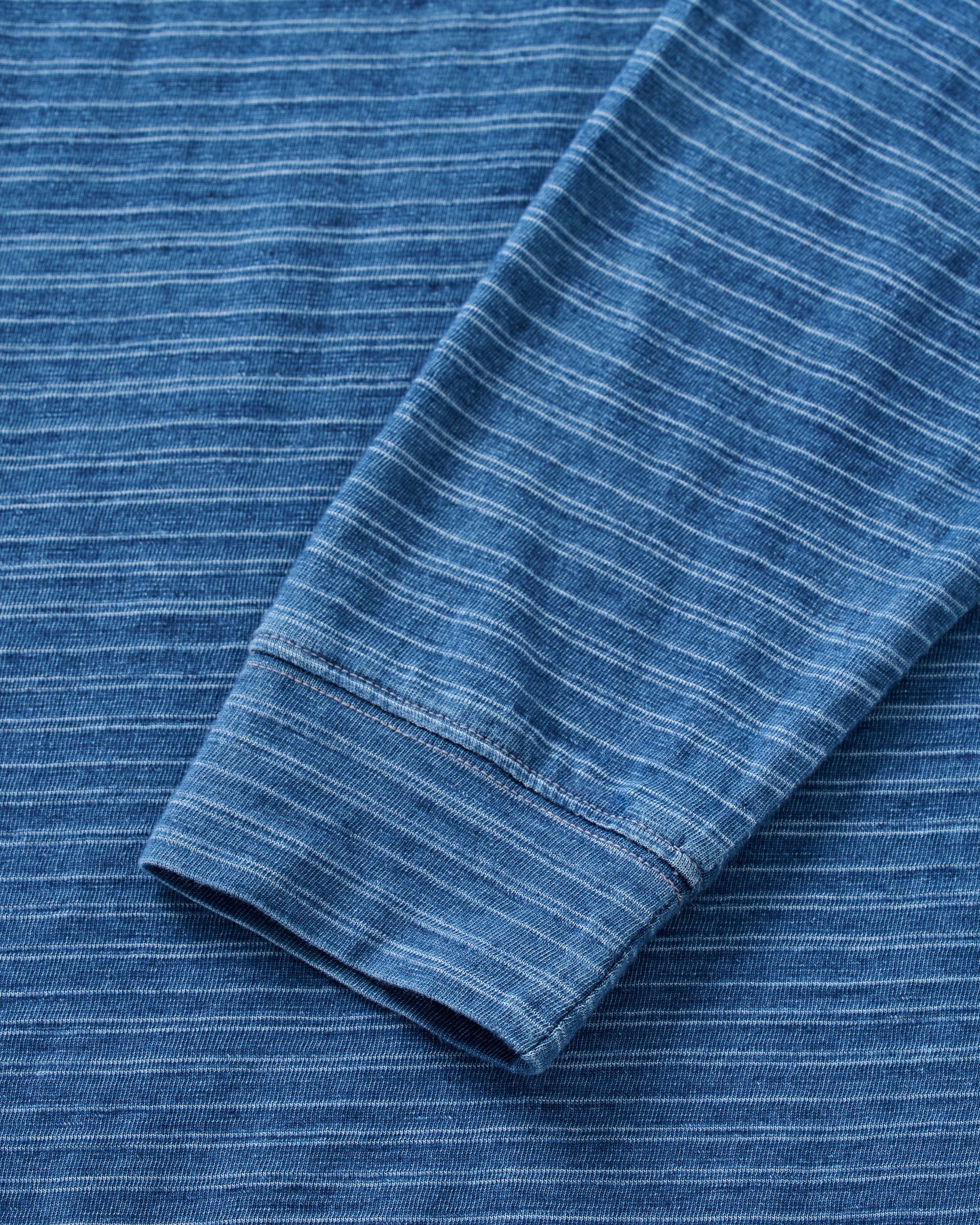 Genova Indigo Striped Jersey 1/4 Zip Pullover - Image 8