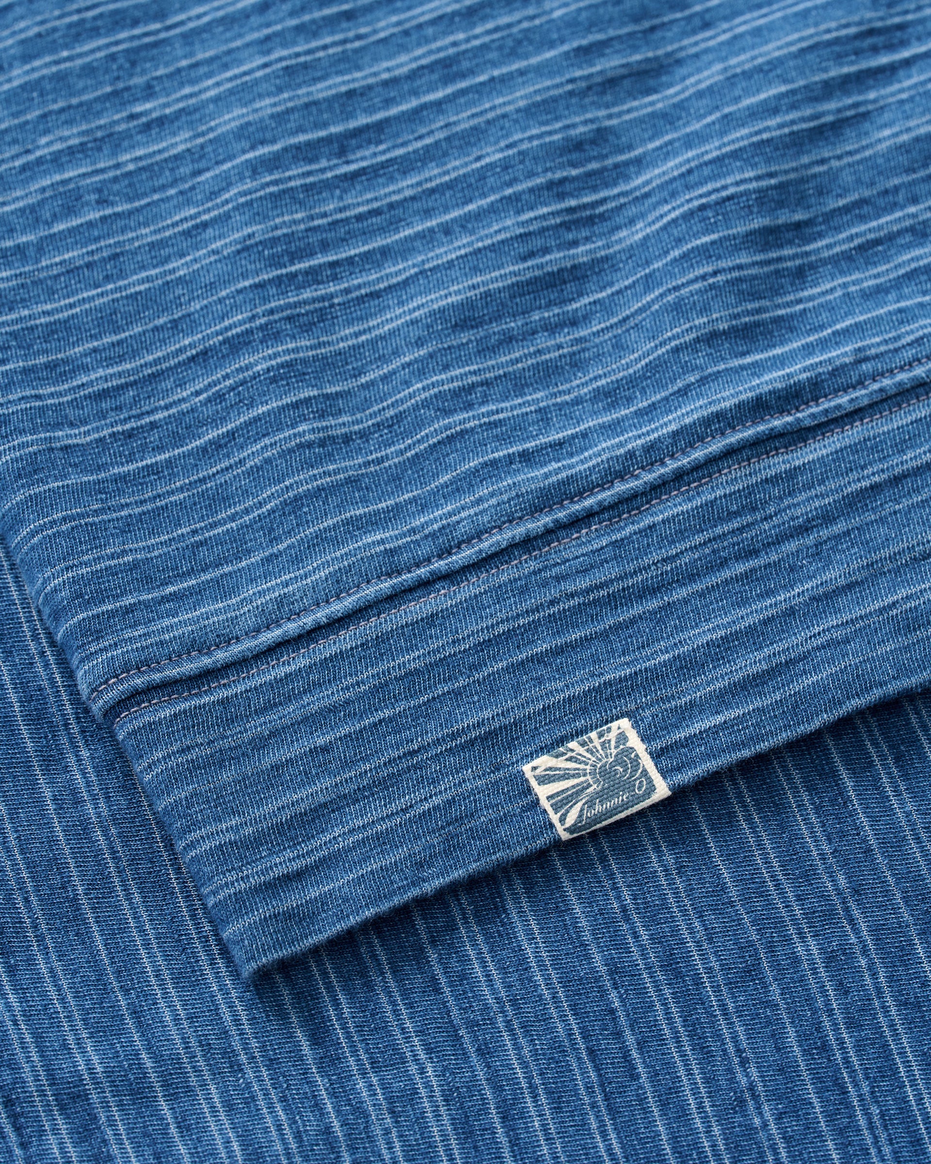 Genova Indigo Striped Jersey 1/4 Zip Pullover - Image 9