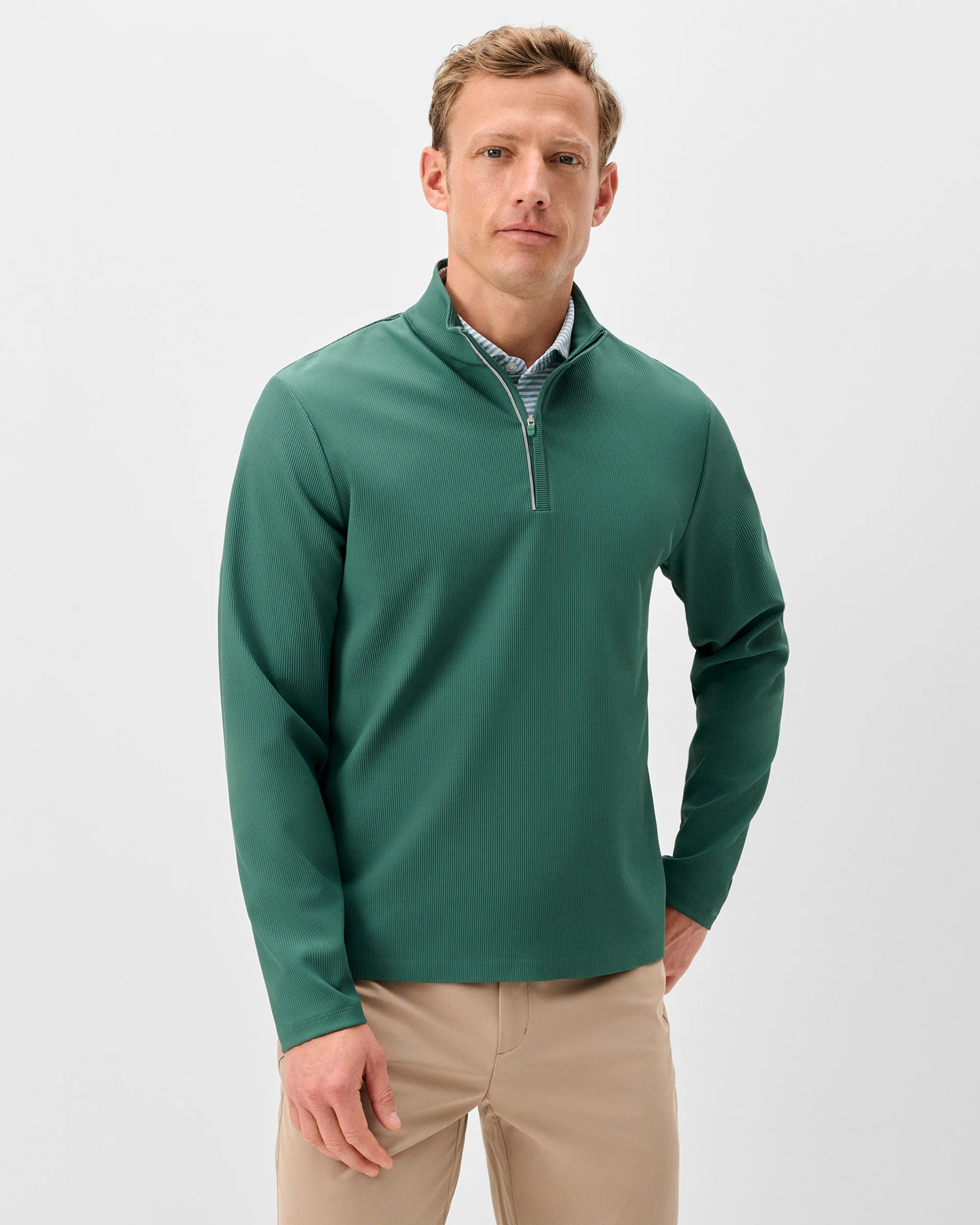 Hoppin Ribbed Knit Performance 1/4 Zip Pullover