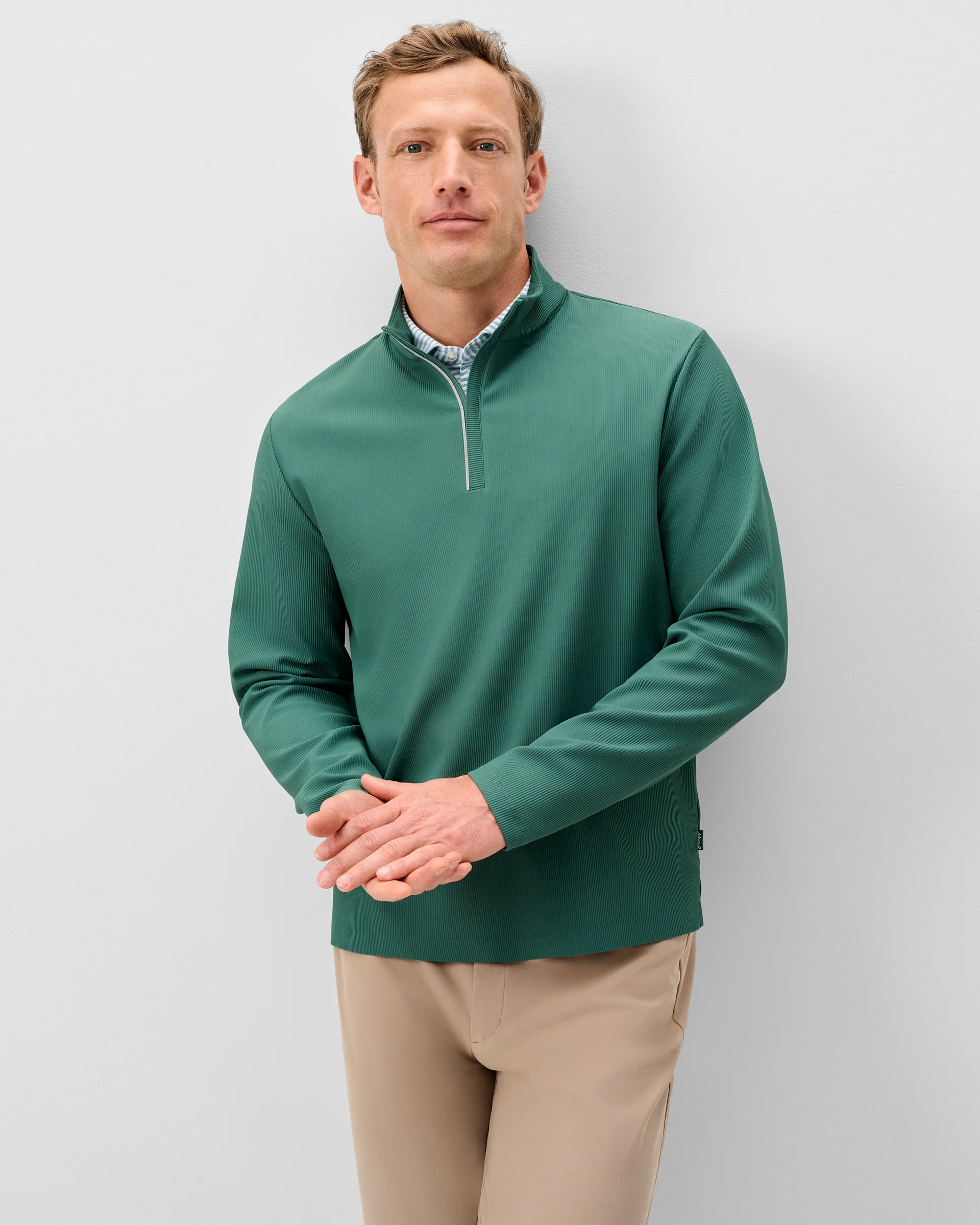 Hoppin Ribbed Knit Performance 1/4 Zip Pullover - Image 4