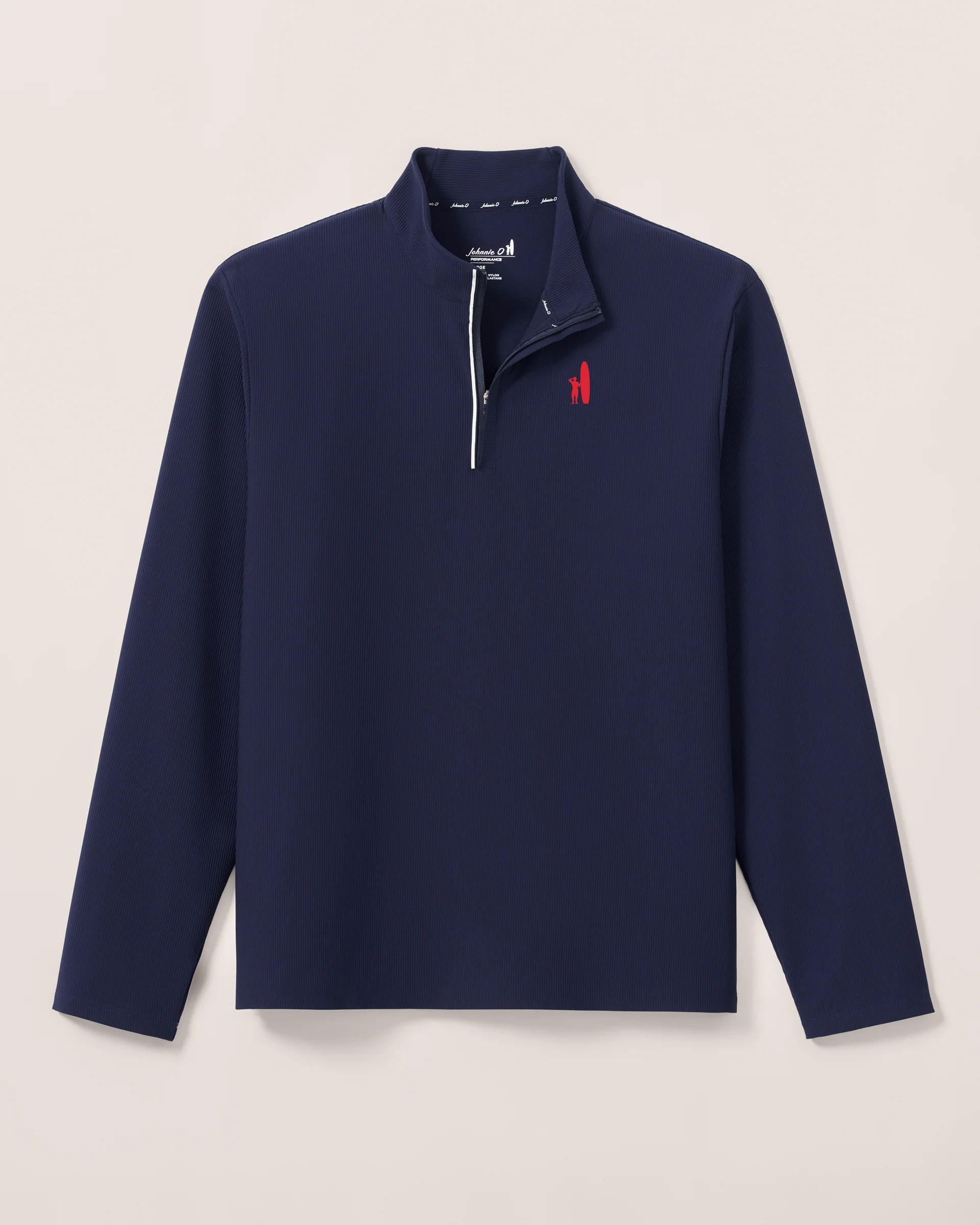 Custom Surfer Logo Hoppin Ribbed Knit Performance 1/4 Zip Pullover - Image 4