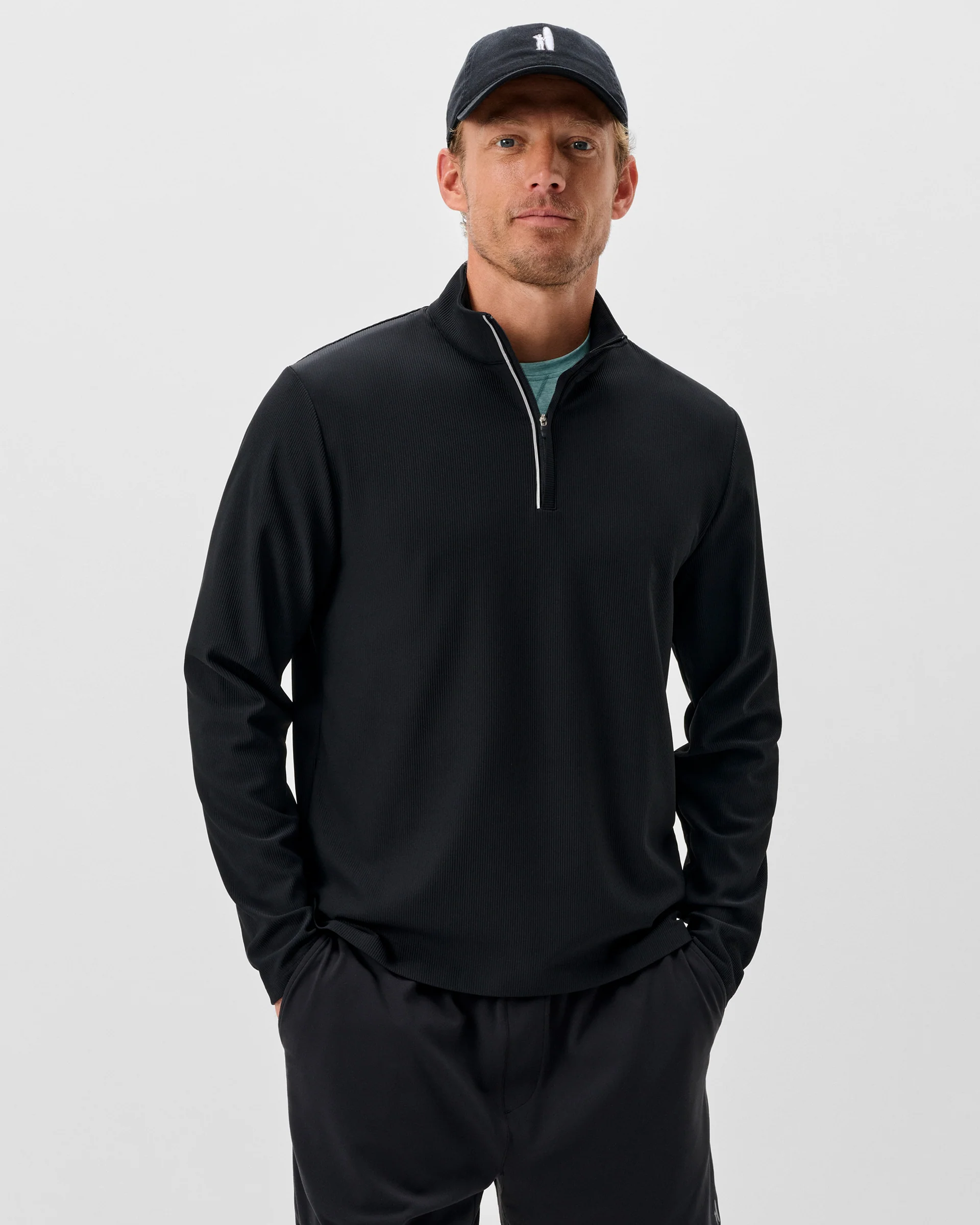 Hoppin Ribbed Knit Performance 1/4 Zip Pullover