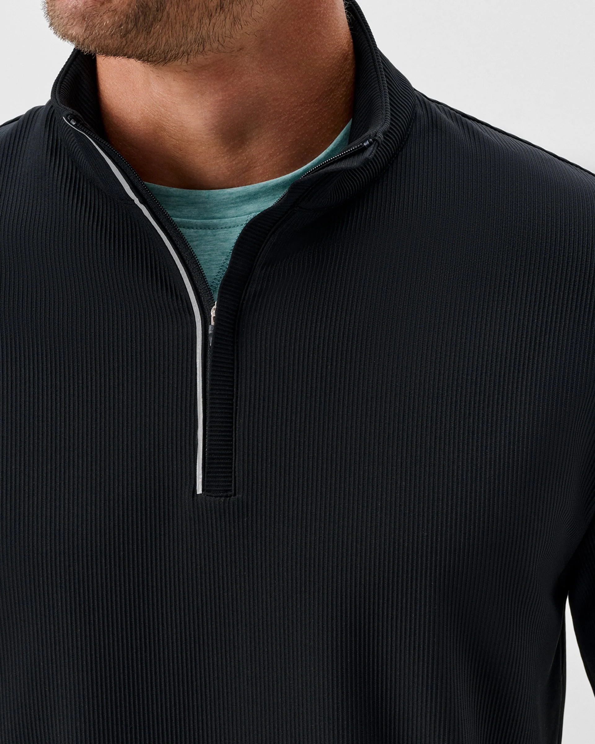 Hoppin Ribbed Knit Performance 1/4 Zip Pullover - Image 2