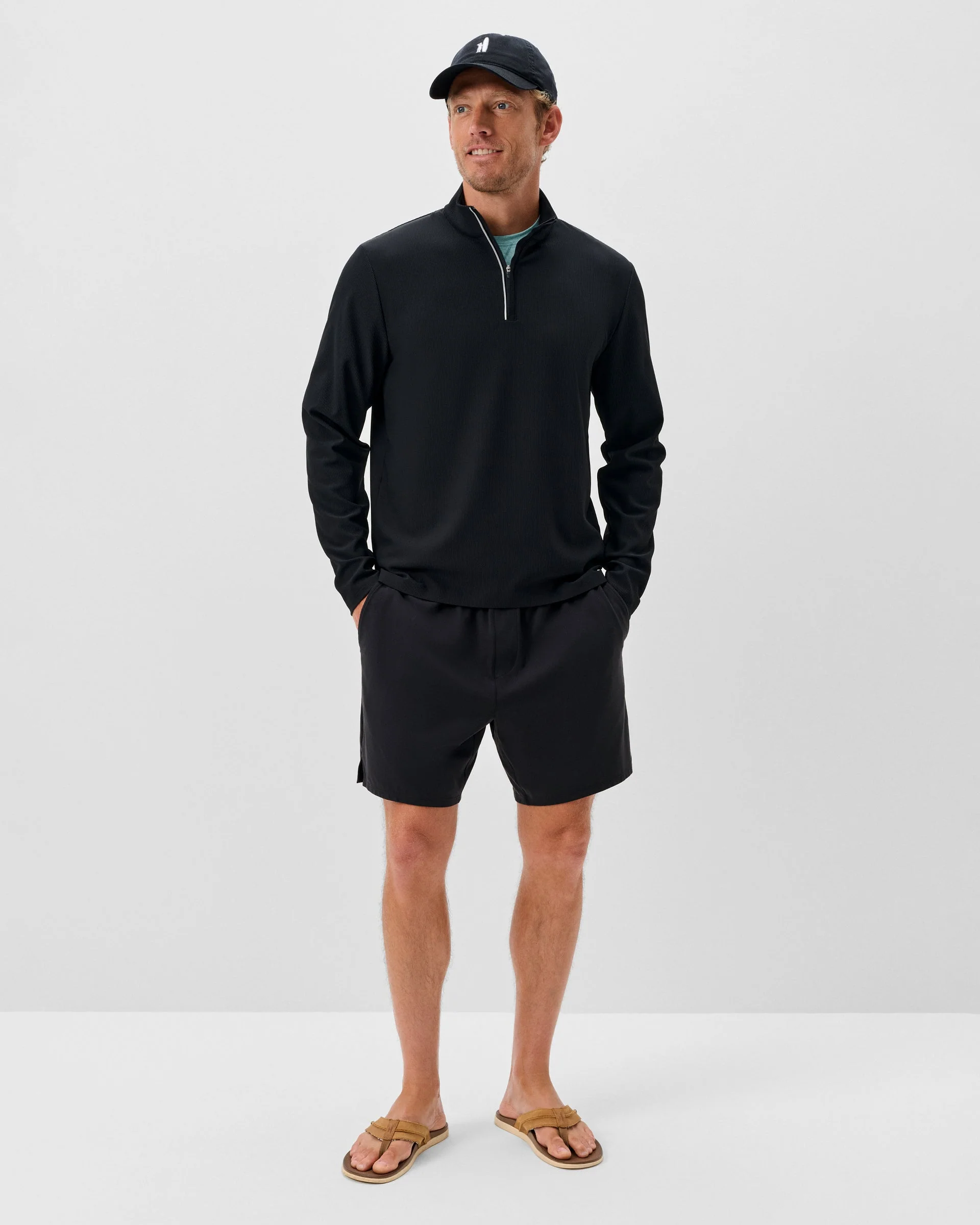 Hoppin Ribbed Knit Performance 1/4 Zip Pullover - Image 4