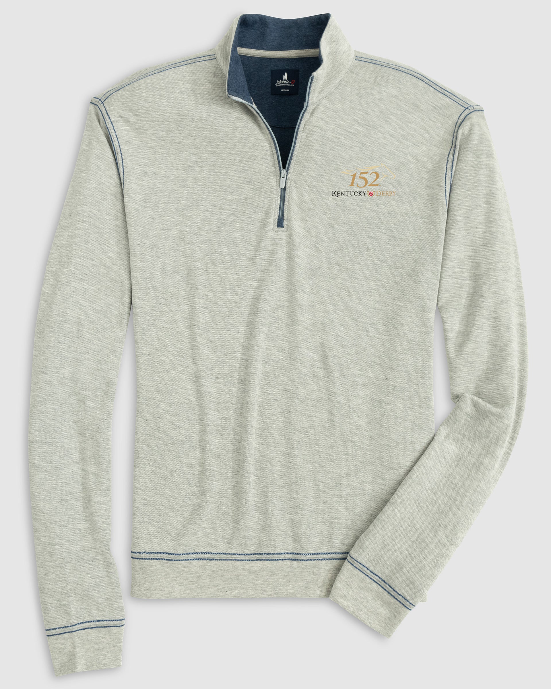 Kentucky Derby Hanks Lightweight Textured 1/4 Zip Pullover - 152nd Logo - Image 2