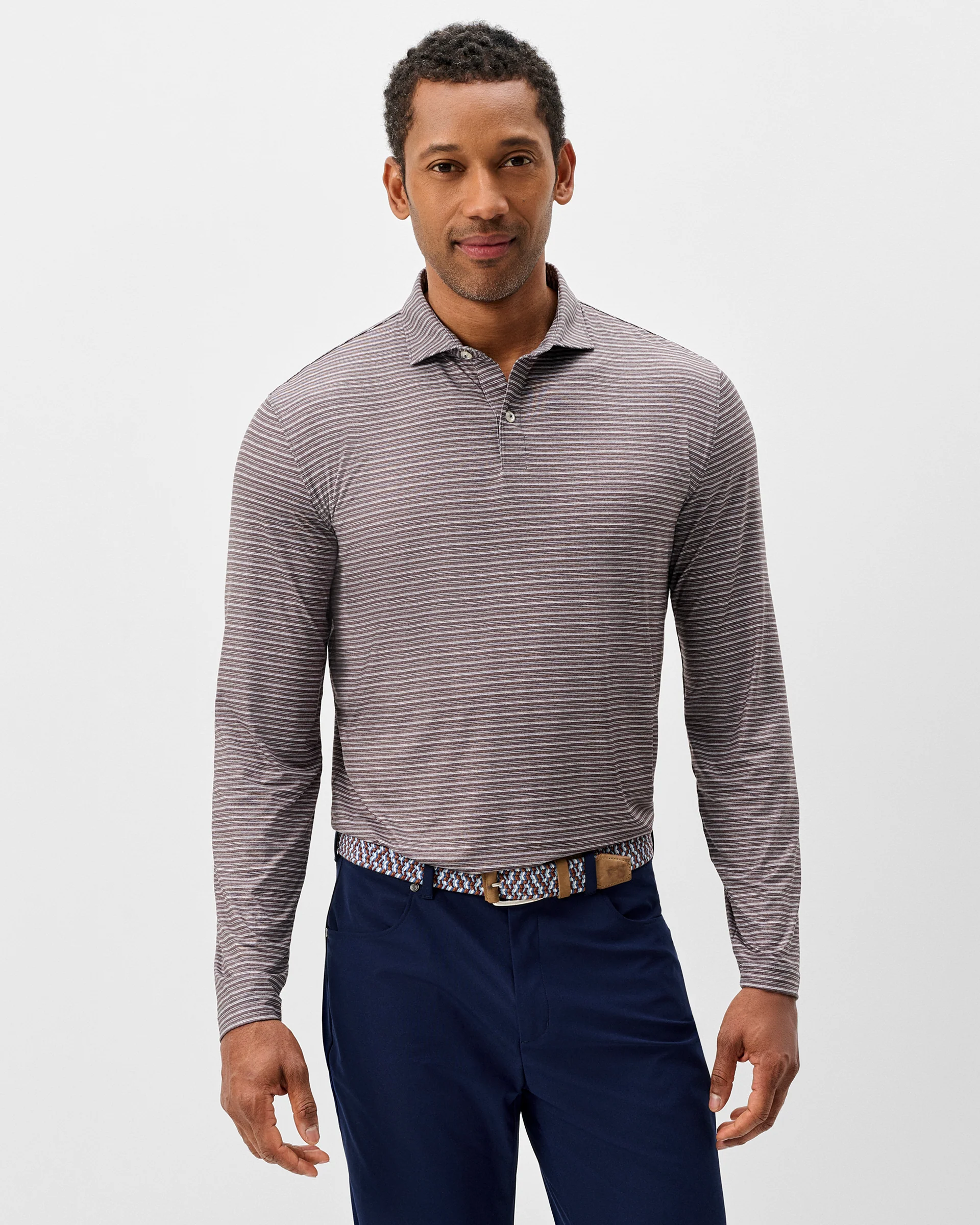 Performance Featherweight Long Sleeve Polo - Track Stripe - Image 2