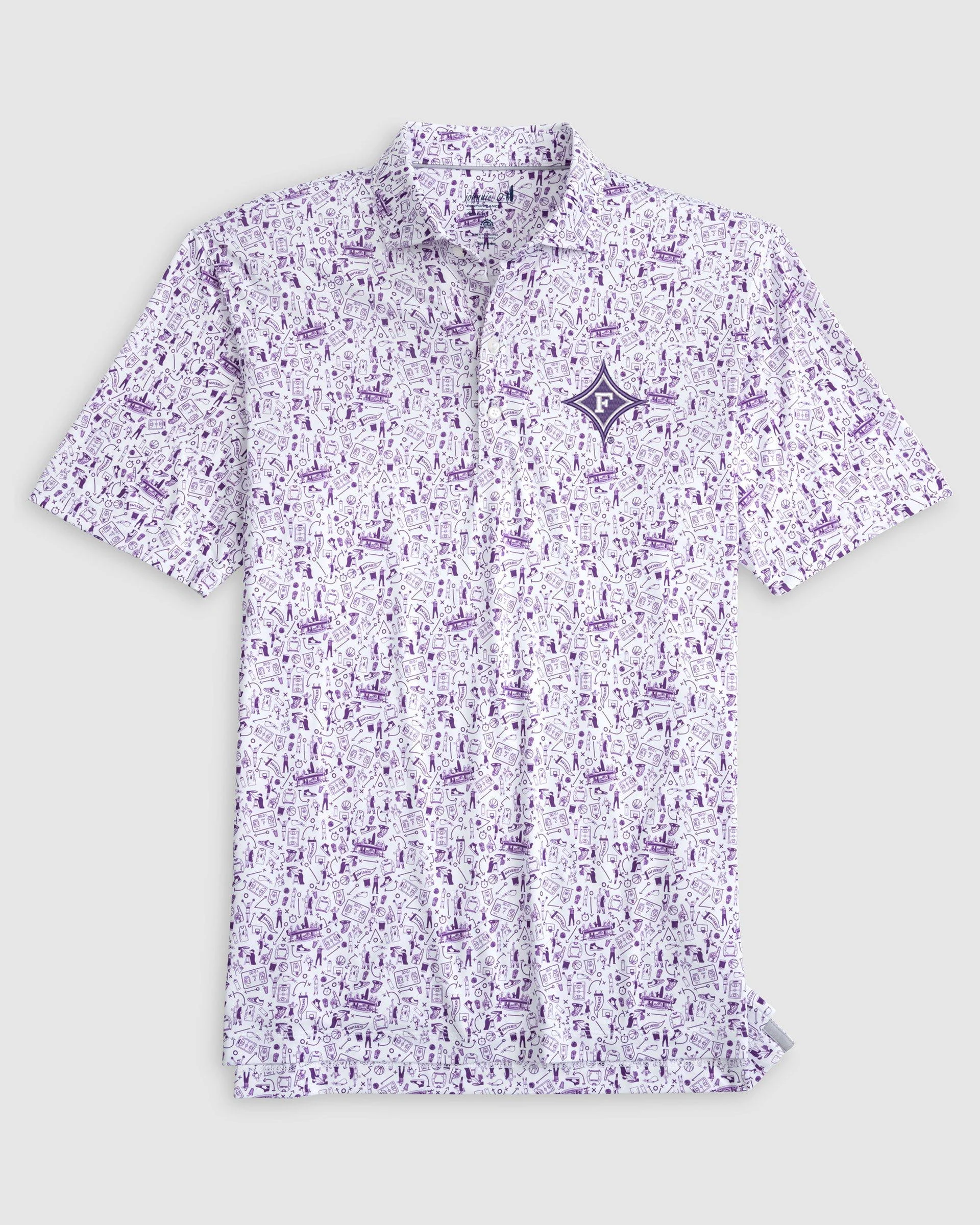 Furman Hoop There It Is Printed Performance Jersey Polo