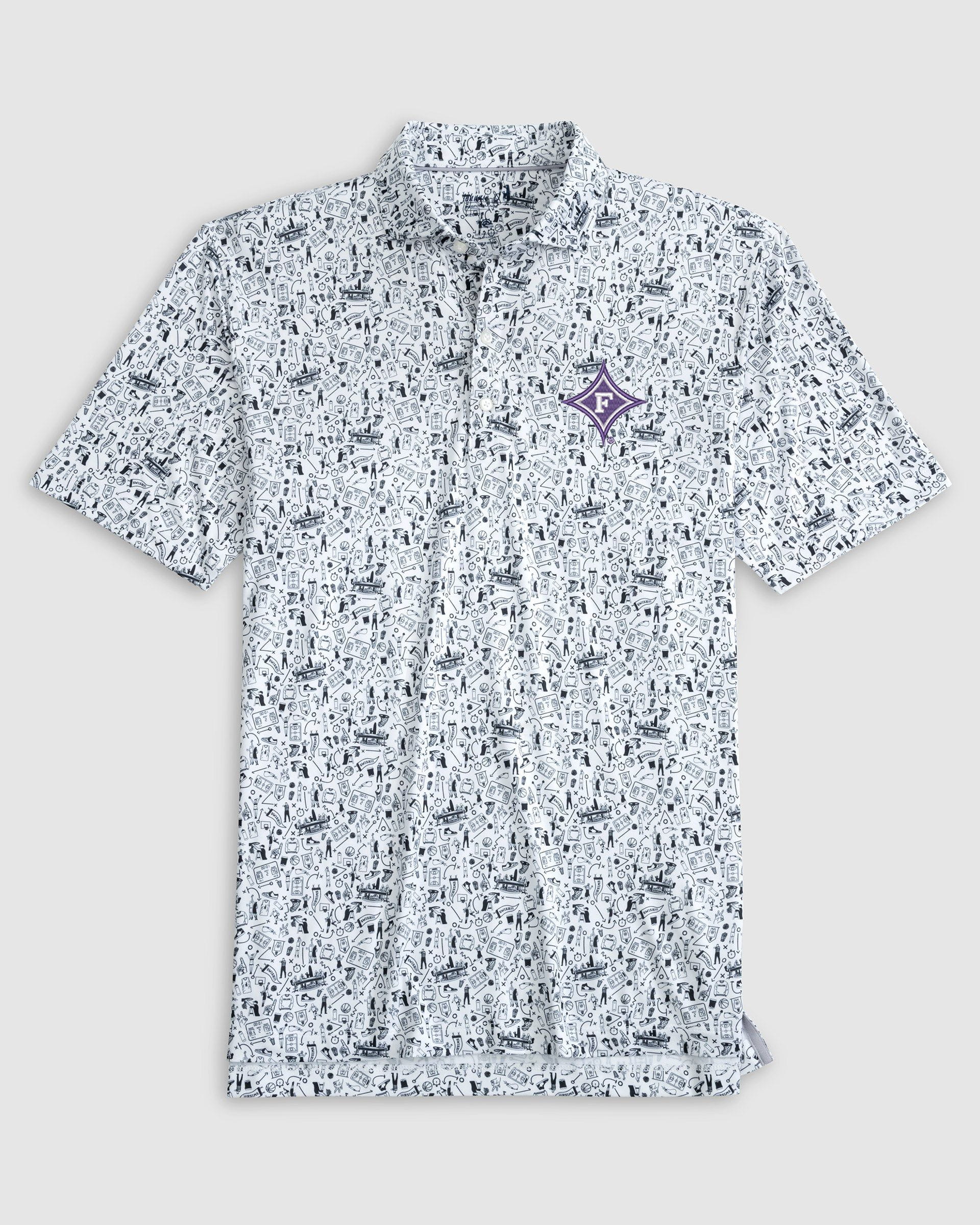 Furman Hoop There It Is Printed Performance Jersey Polo - Image 2