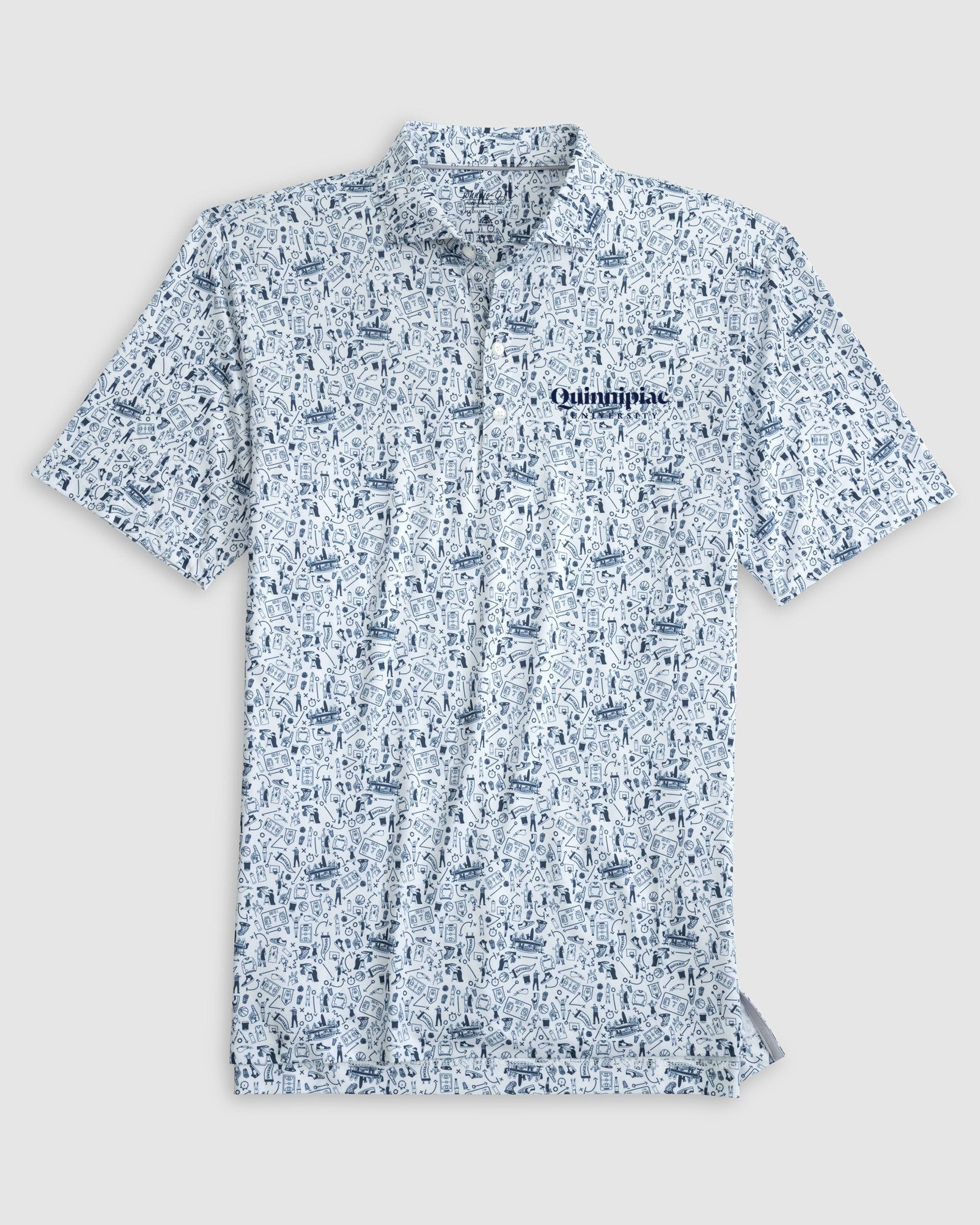 Quinnipiac Hoop There It Is Printed Performance Jersey Polo - Script Logo