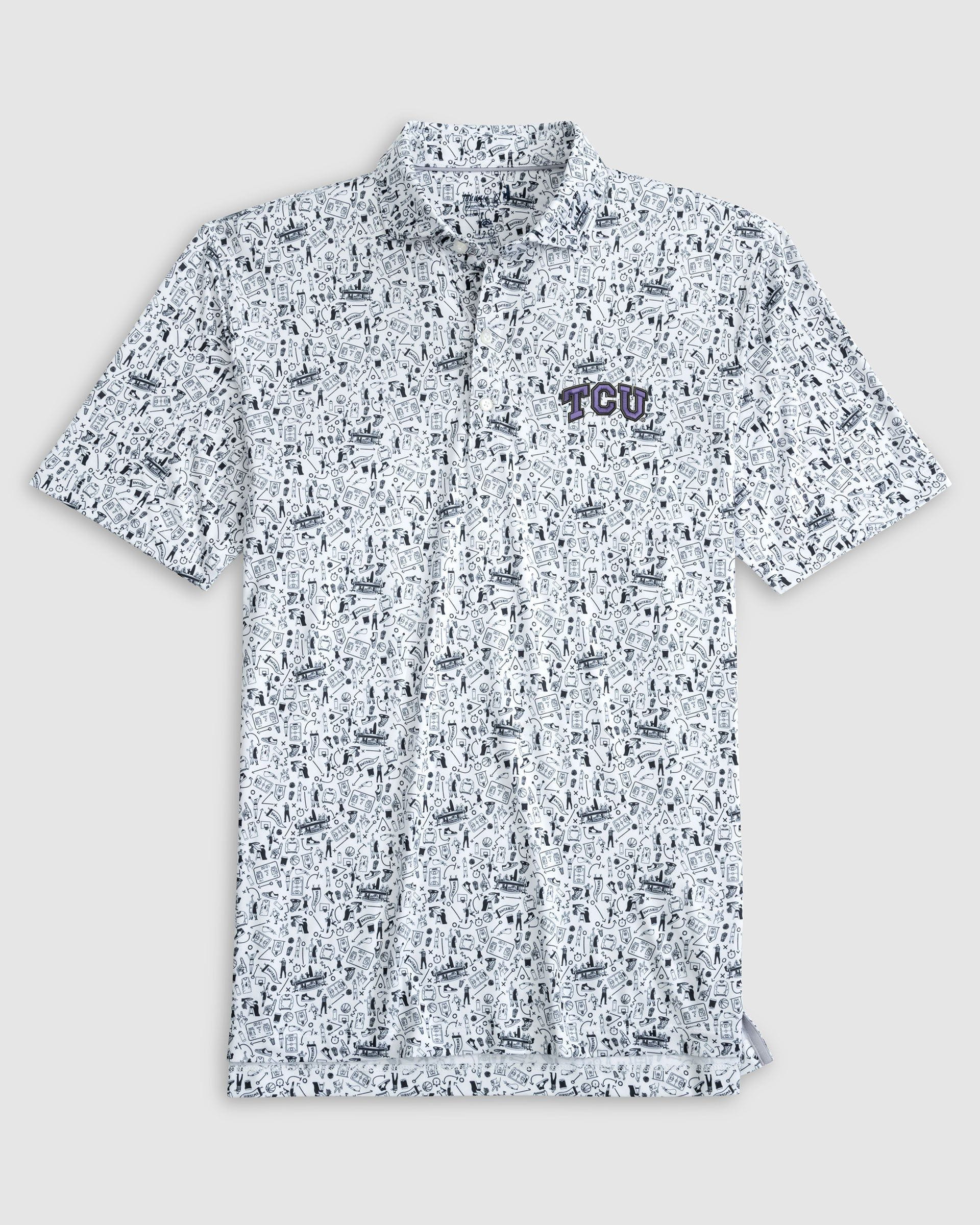 Texas Christian Hoop There It Is Printed Performance Jersey Polo