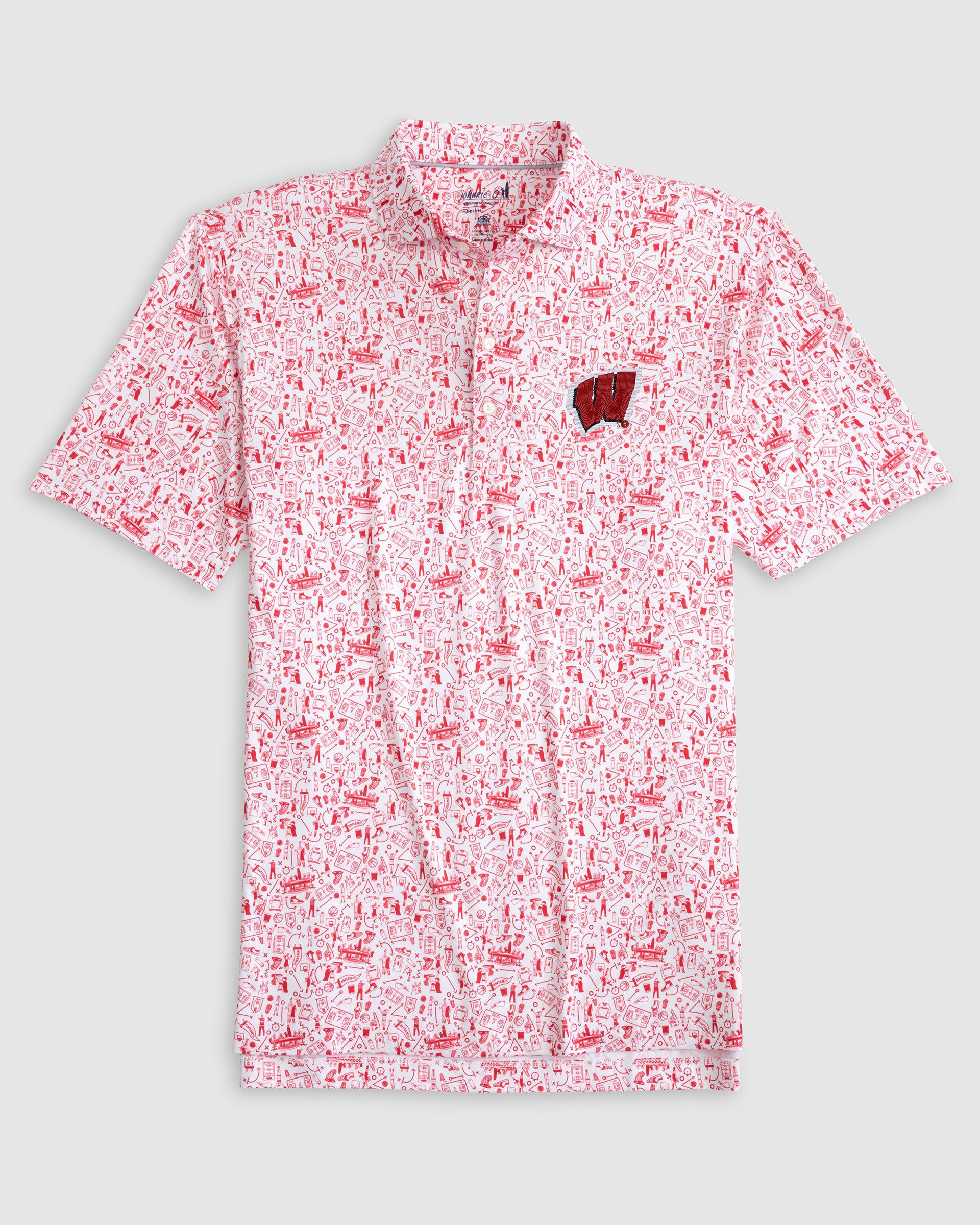 Wisconsin Hoop There It Is Printed Performance Jersey Polo - Image 2