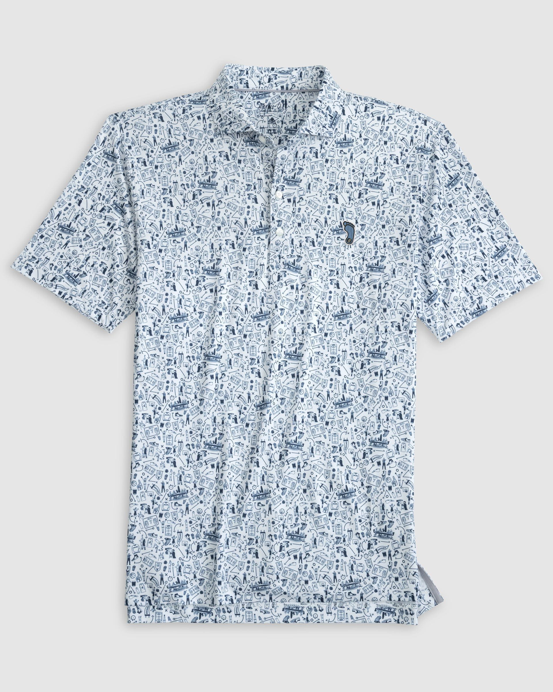 University of North Carolina Hoop There It Is Printed Performance Jersey Polo - Tar Heel Logo