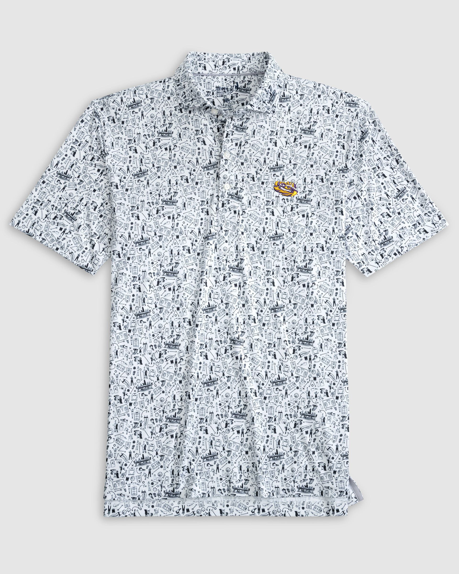 Louisiana State Hoop There It Is Performance Jersey Polo - Tiger Eye Logo