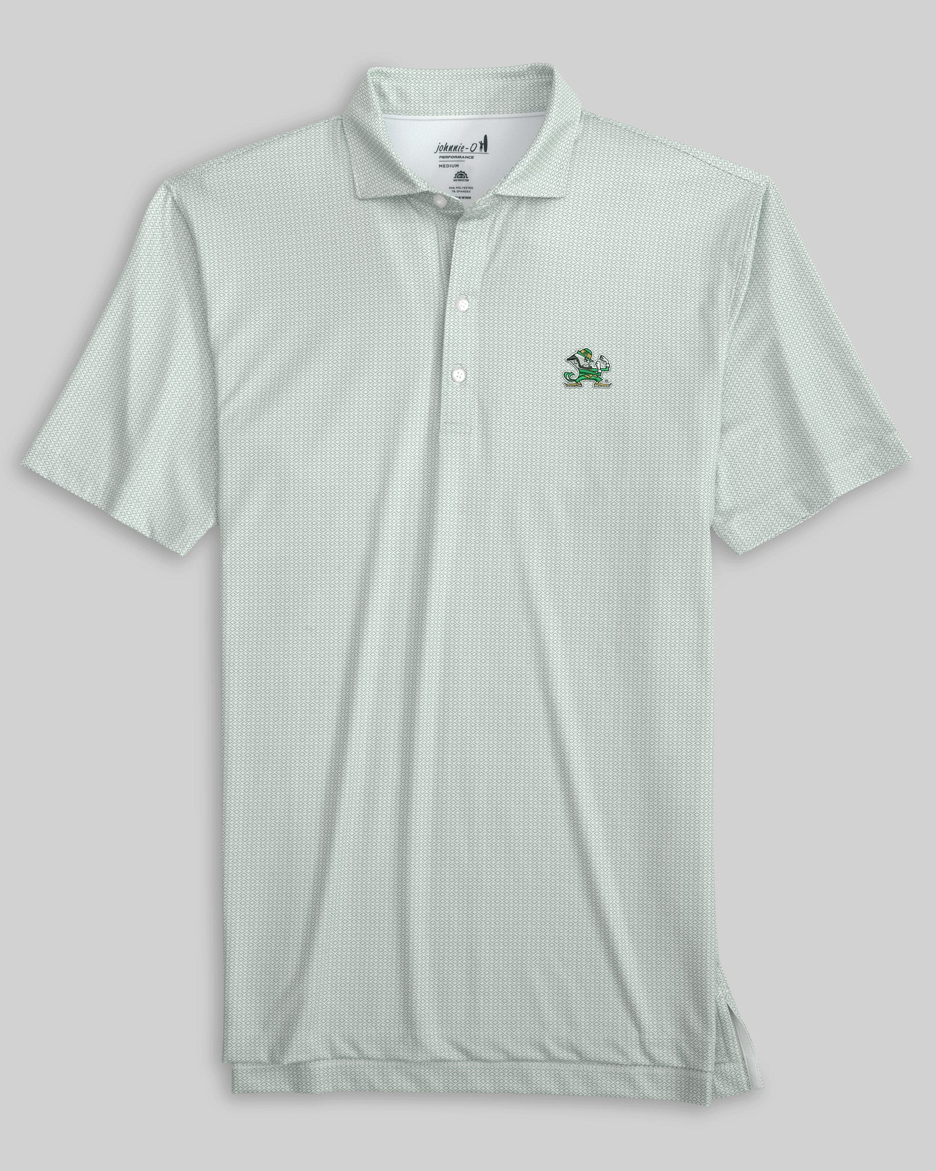 Notre Dame Slade Performance Jersey Polo - Leprechaun Logo