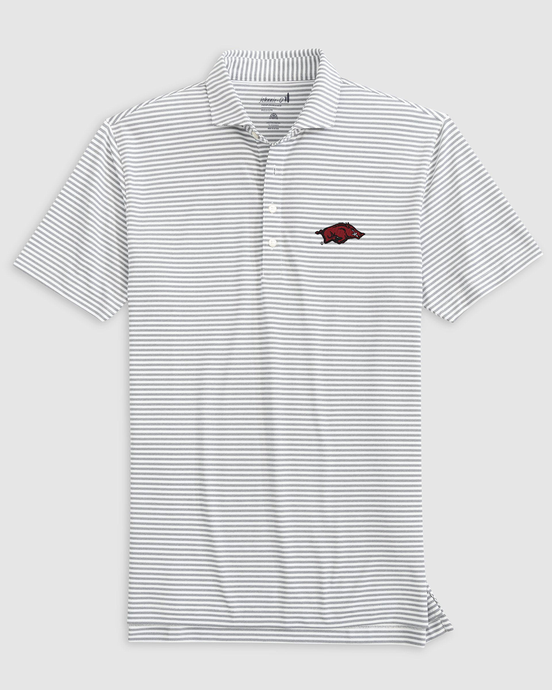 University of Arkansas Stetsons Striped Performance Mesh Polo - Image 2