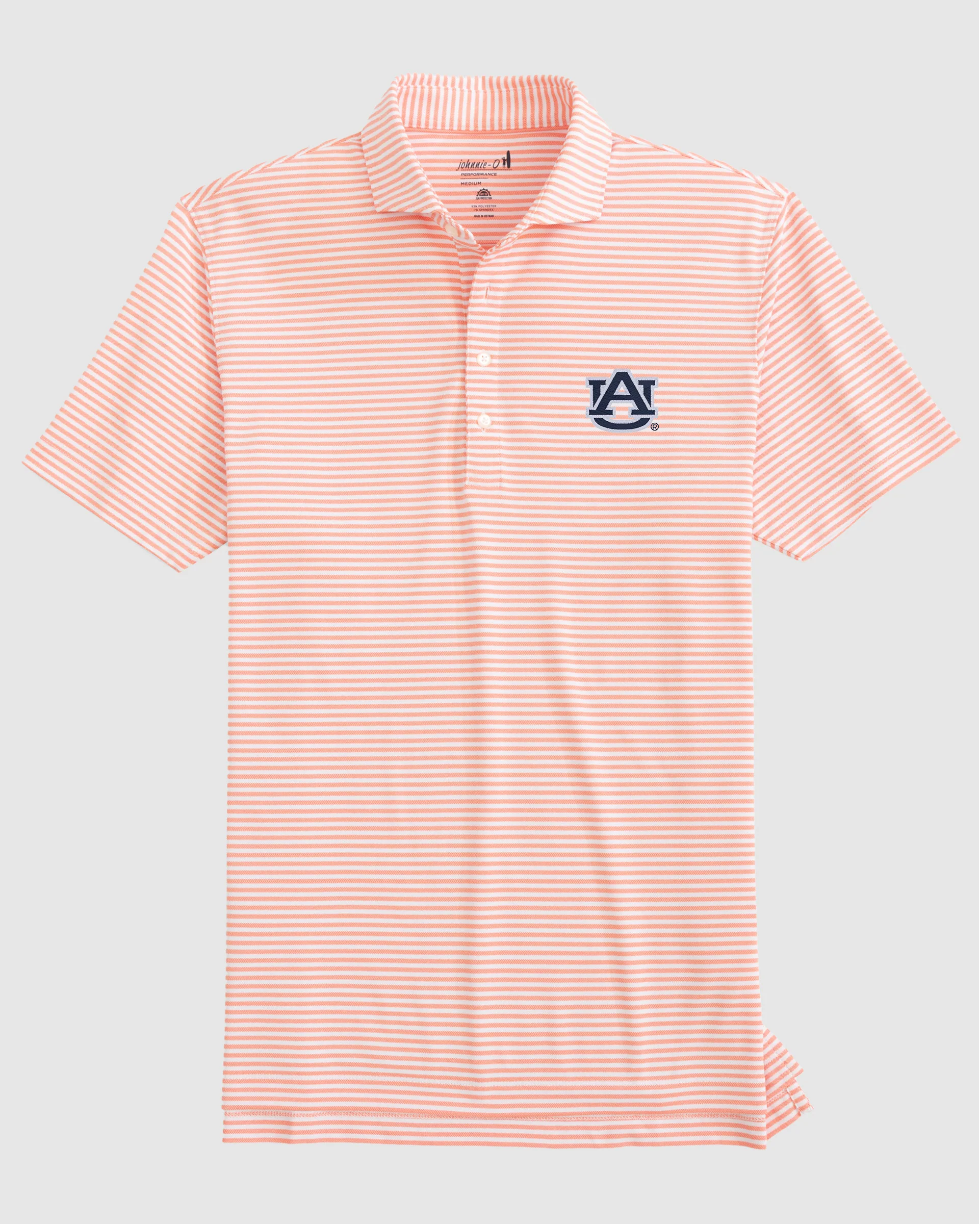 Auburn University Stetsons Striped Performance Mesh Polo